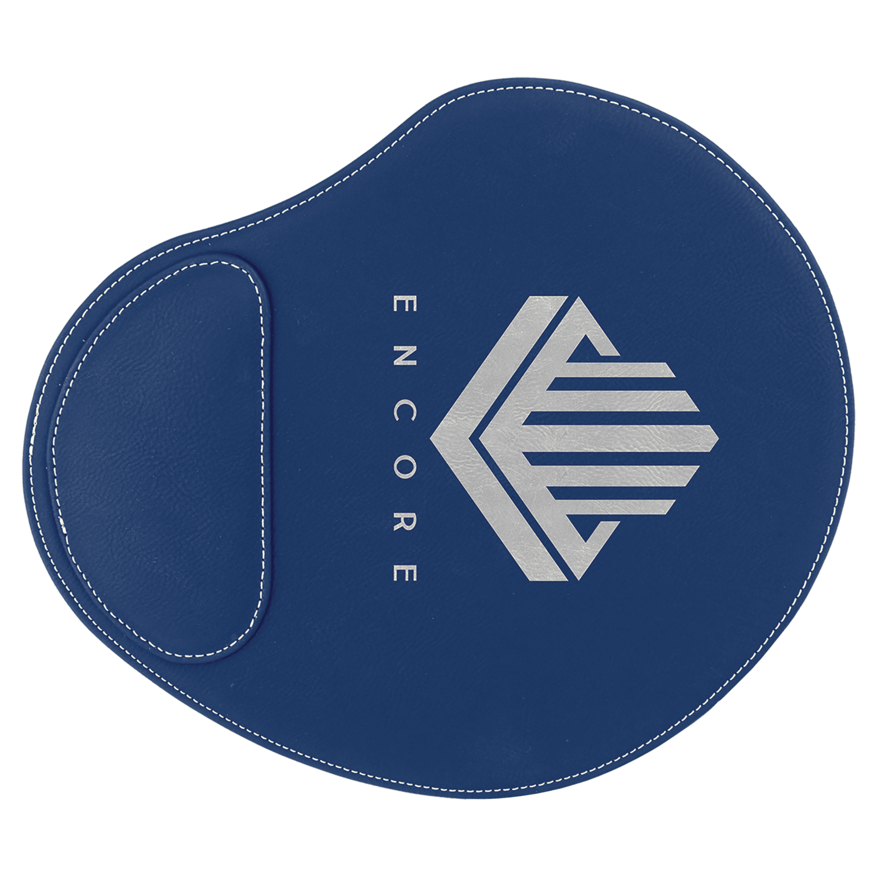 9" x 10 1/4" Blue/Silver Laserable Leatherette Mouse Pad