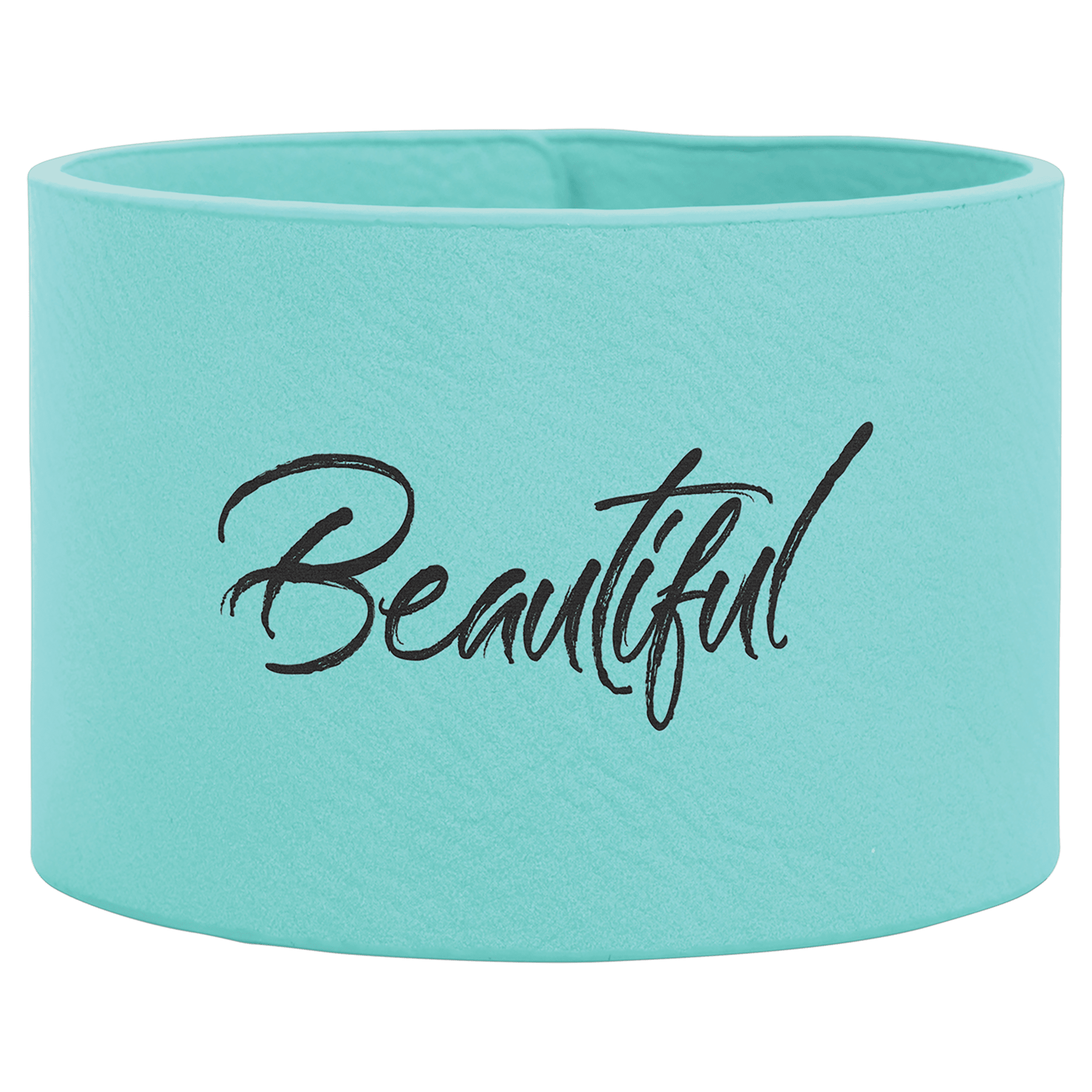 9 1/2" x 2" Teal Laserable Leatherette Cuff Bracelet