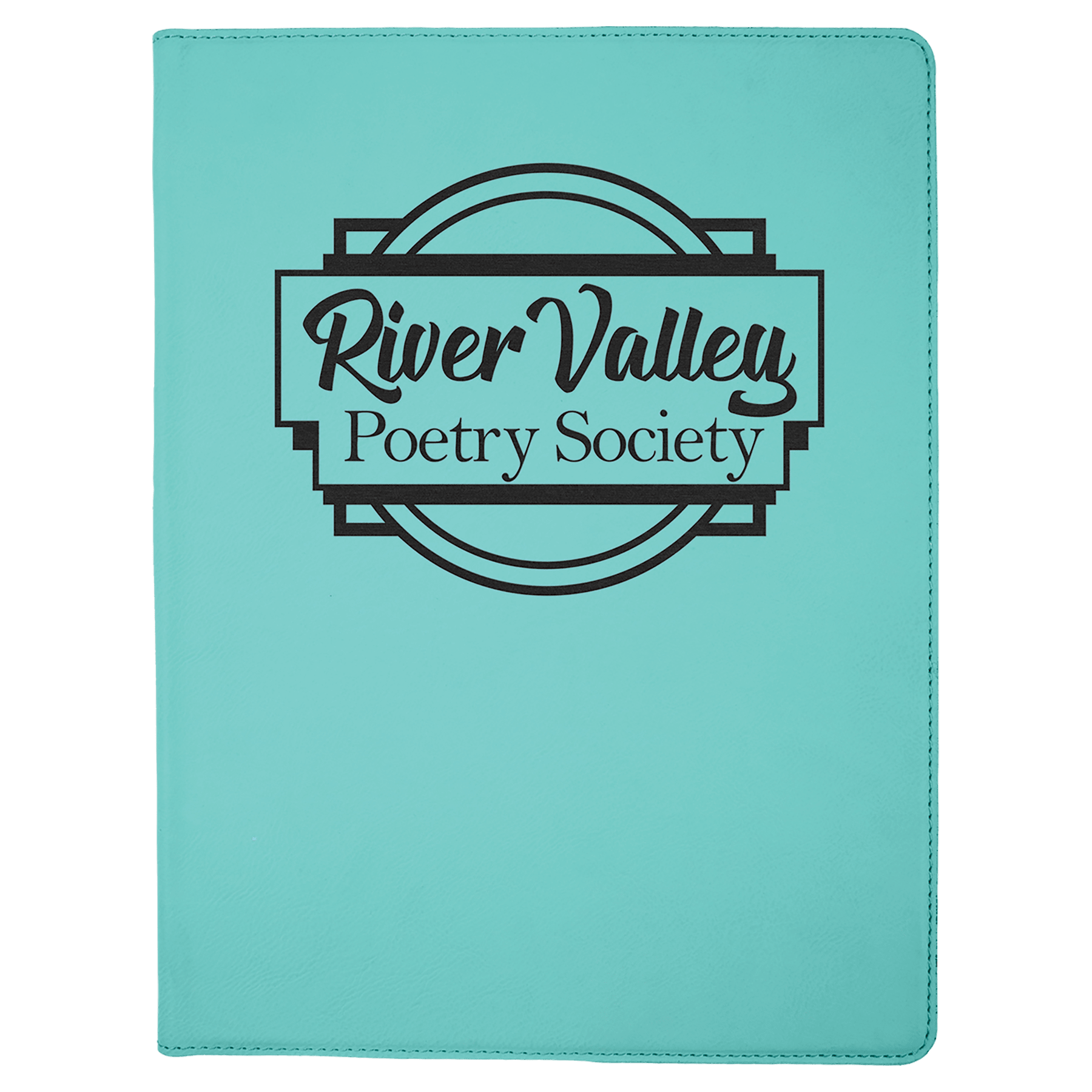 9 1/2" x 12" Teal Laserable Leatherette Portfolio with Notepad