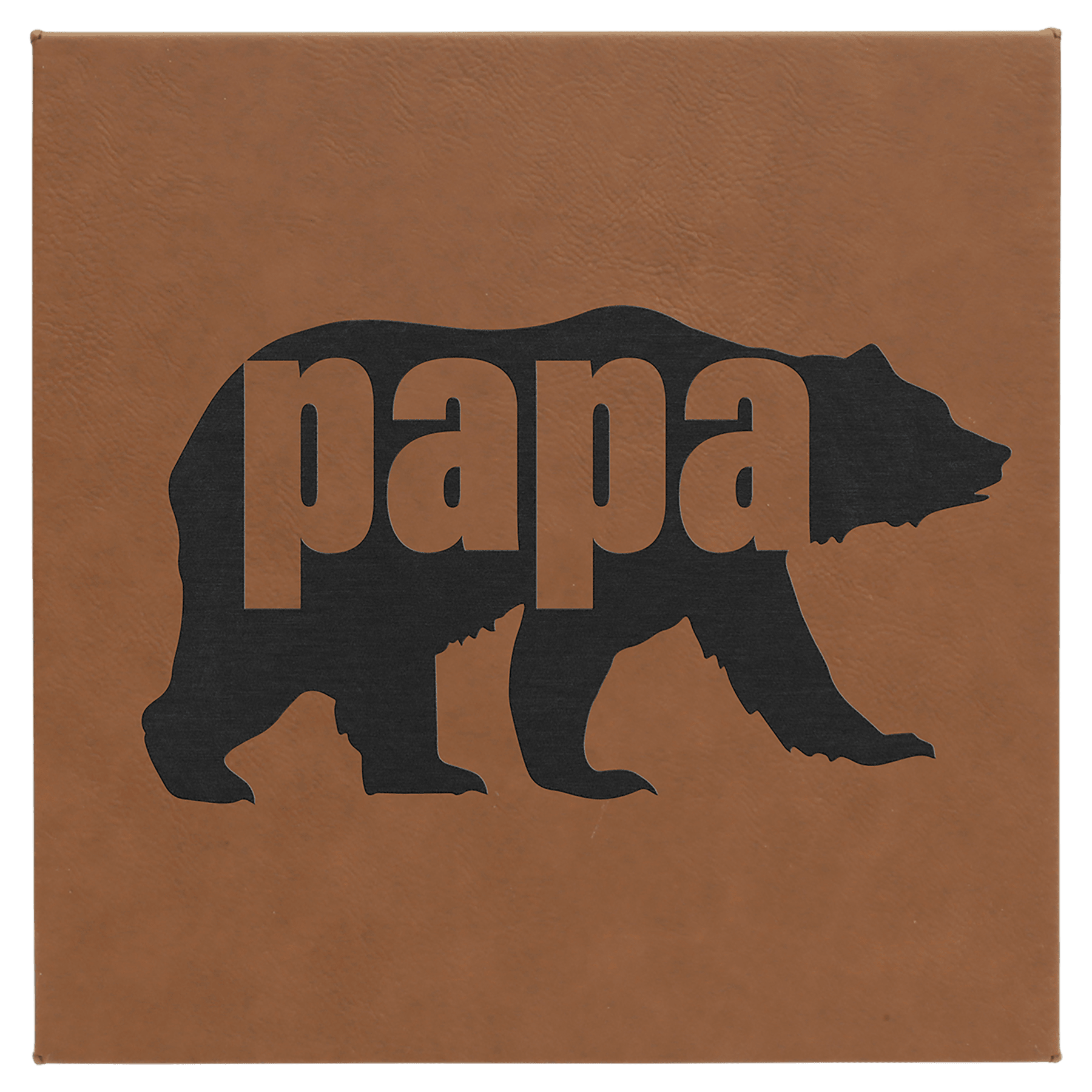 10" x 10" Dark Brown Laserable Leatherette Wall Decor with Sawtooth Hanger