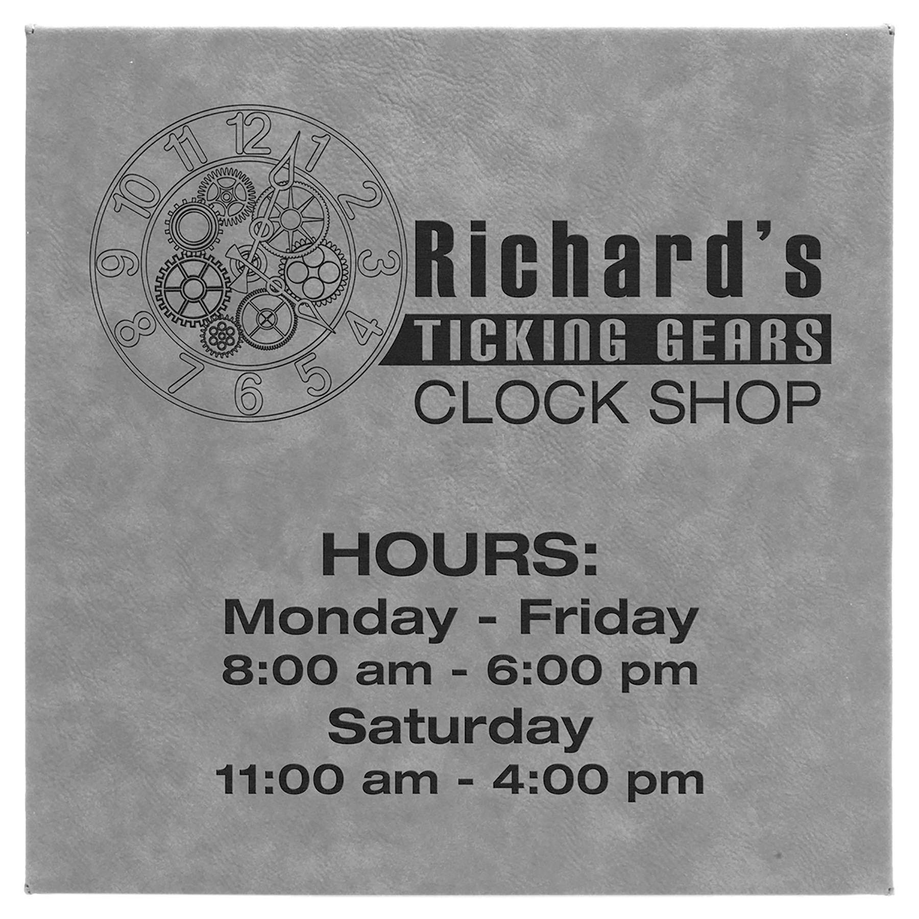 10" x 10" Gray Laserable Leatherette Wall Decor with Sawtooth Hanger