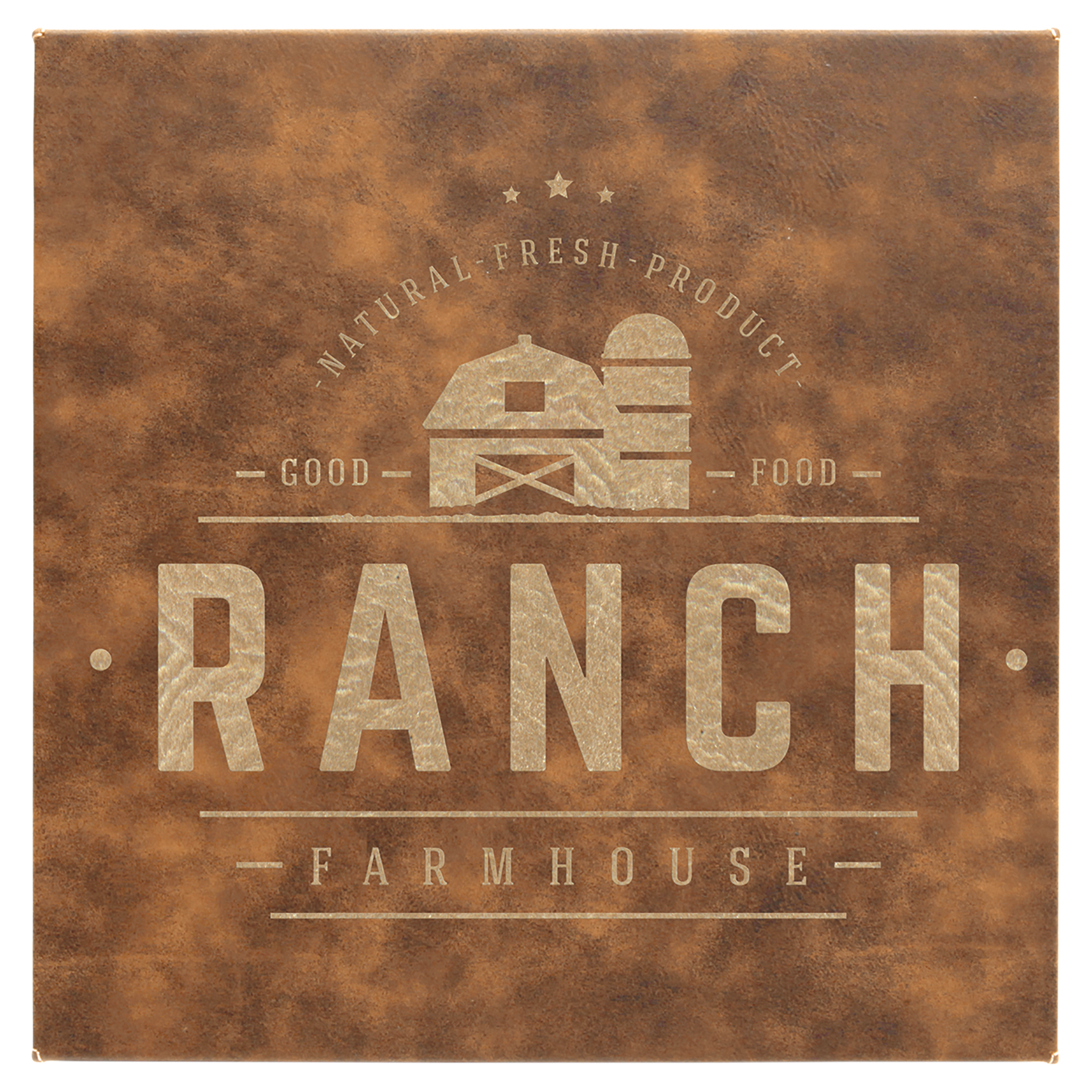 10" x 10" Rustic/Gold Laserable Leatherette Wall Decor with Sawtooth Hanger