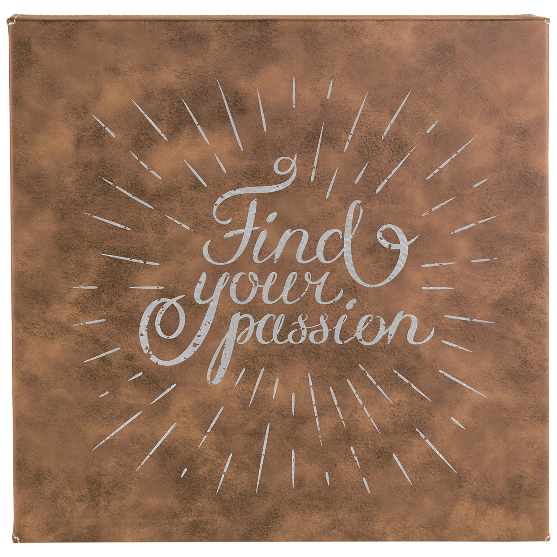 10" x 10" Rustic/Silver Laserable Leatherette Wall Decor with Sawtooth Hanger