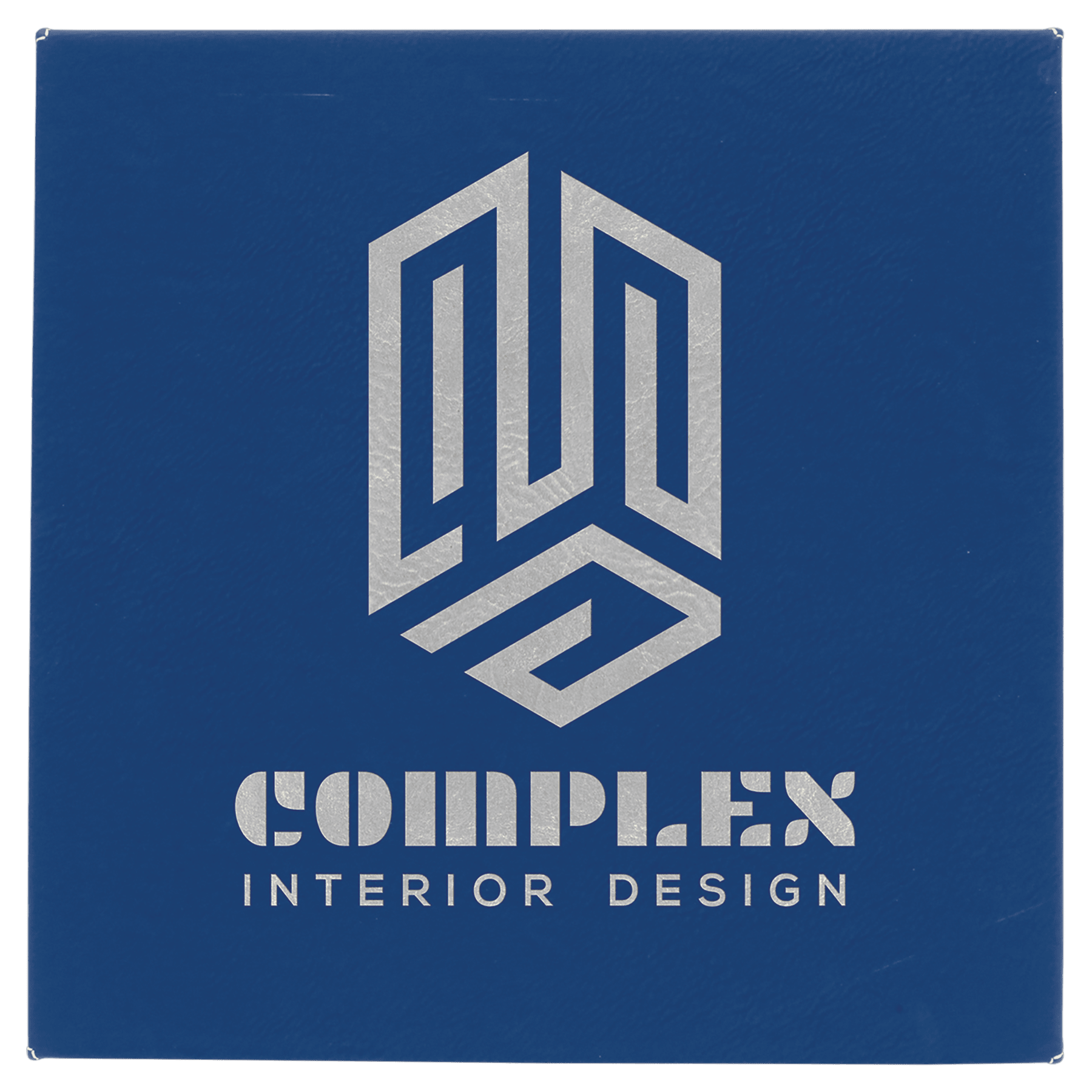 10" x 10" Blue/Silver Laserable Leatherette Wall Decor with Sawtooth Hanger