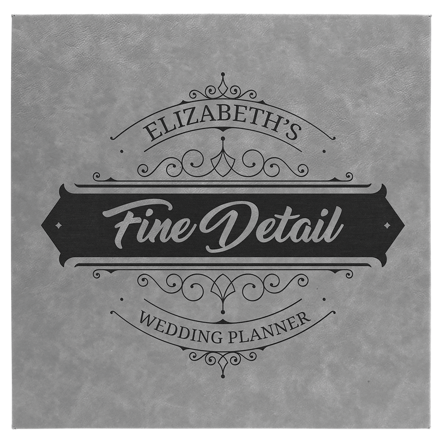 14" x 14" Gray Laserable Leatherette Wall Decor with Sawtooth Hanger