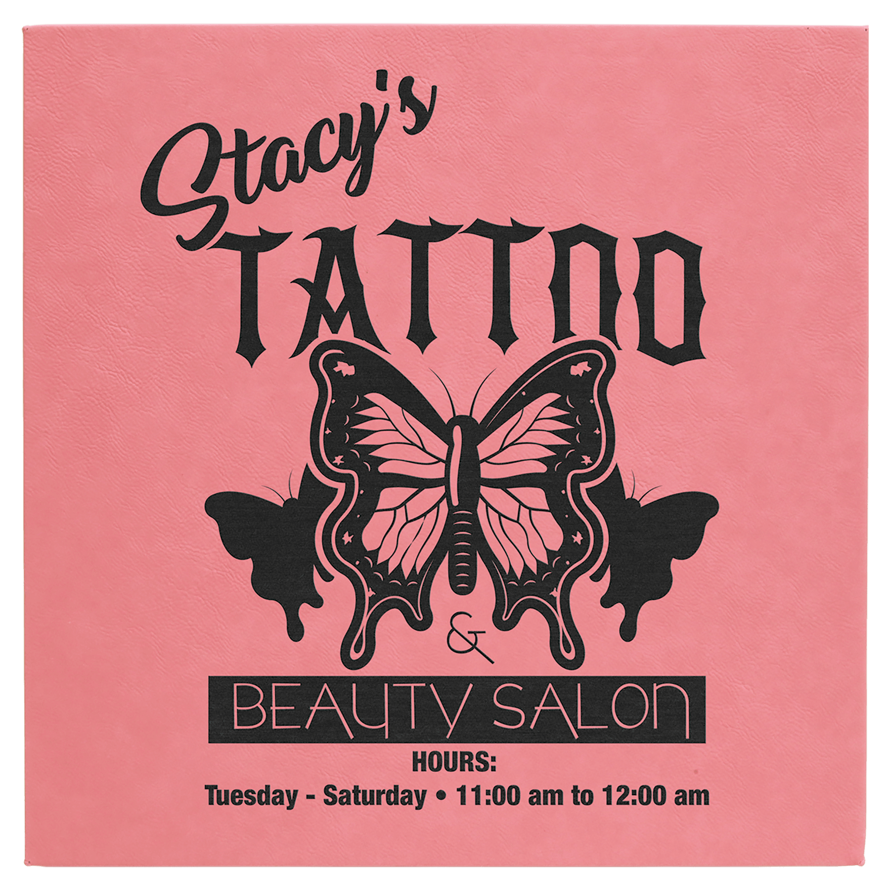 14" x 14" Pink Laserable Leatherette Wall Decor with Sawtooth Hanger