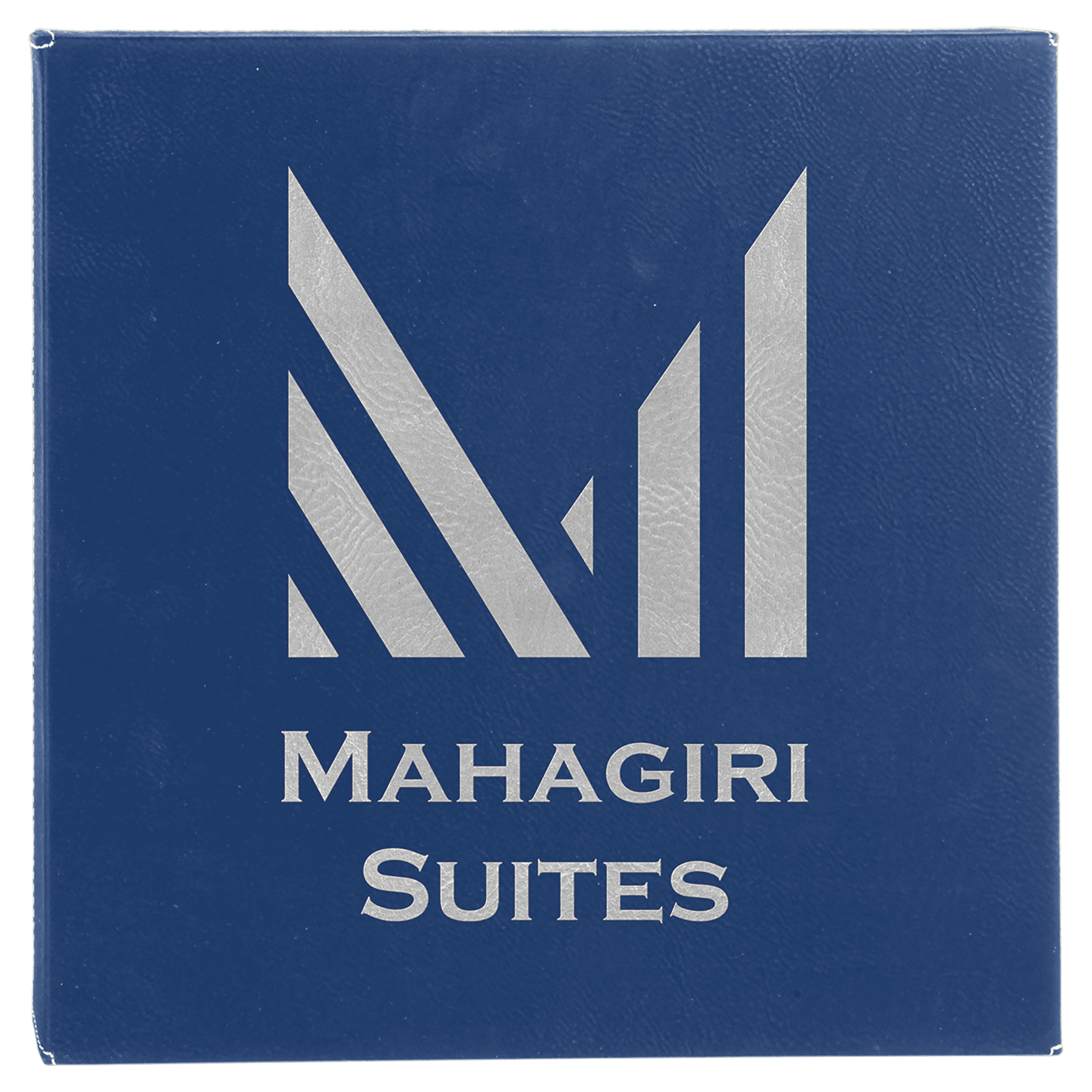 14" x 14" Blue/Silver Laserable Leatherette Wall Decor with Sawtooth Hanger