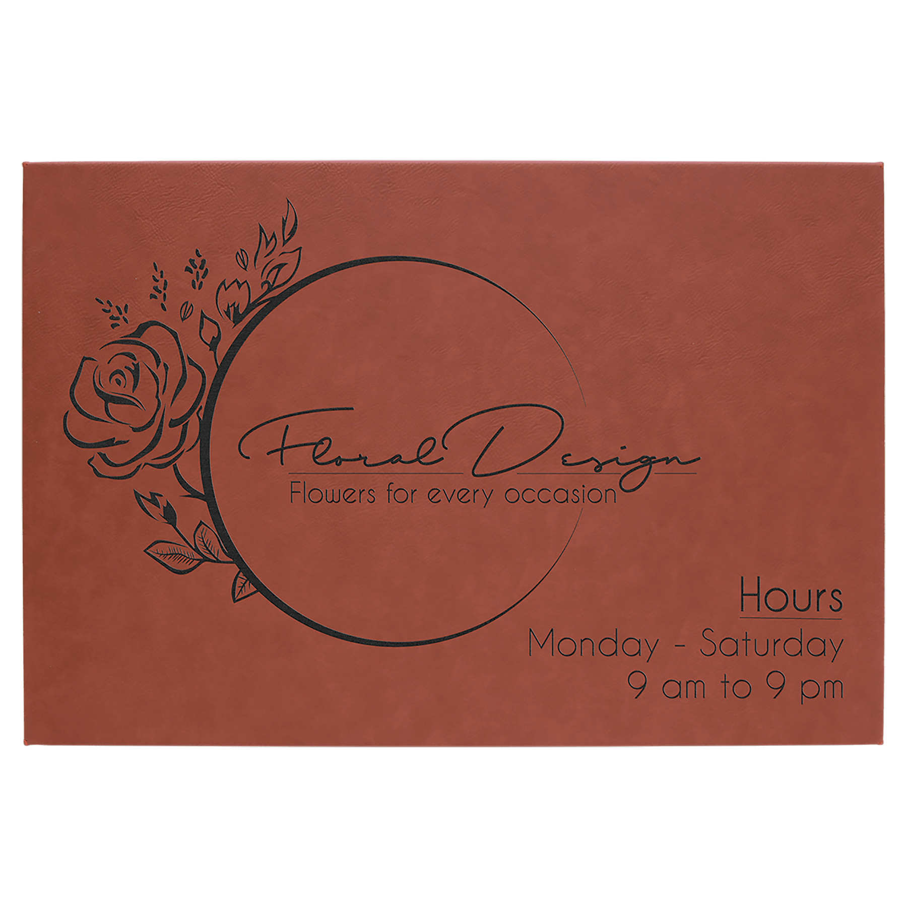 12" x 18" Rose Laserable Leatherette Wall Decor with Sawtooth Hanger