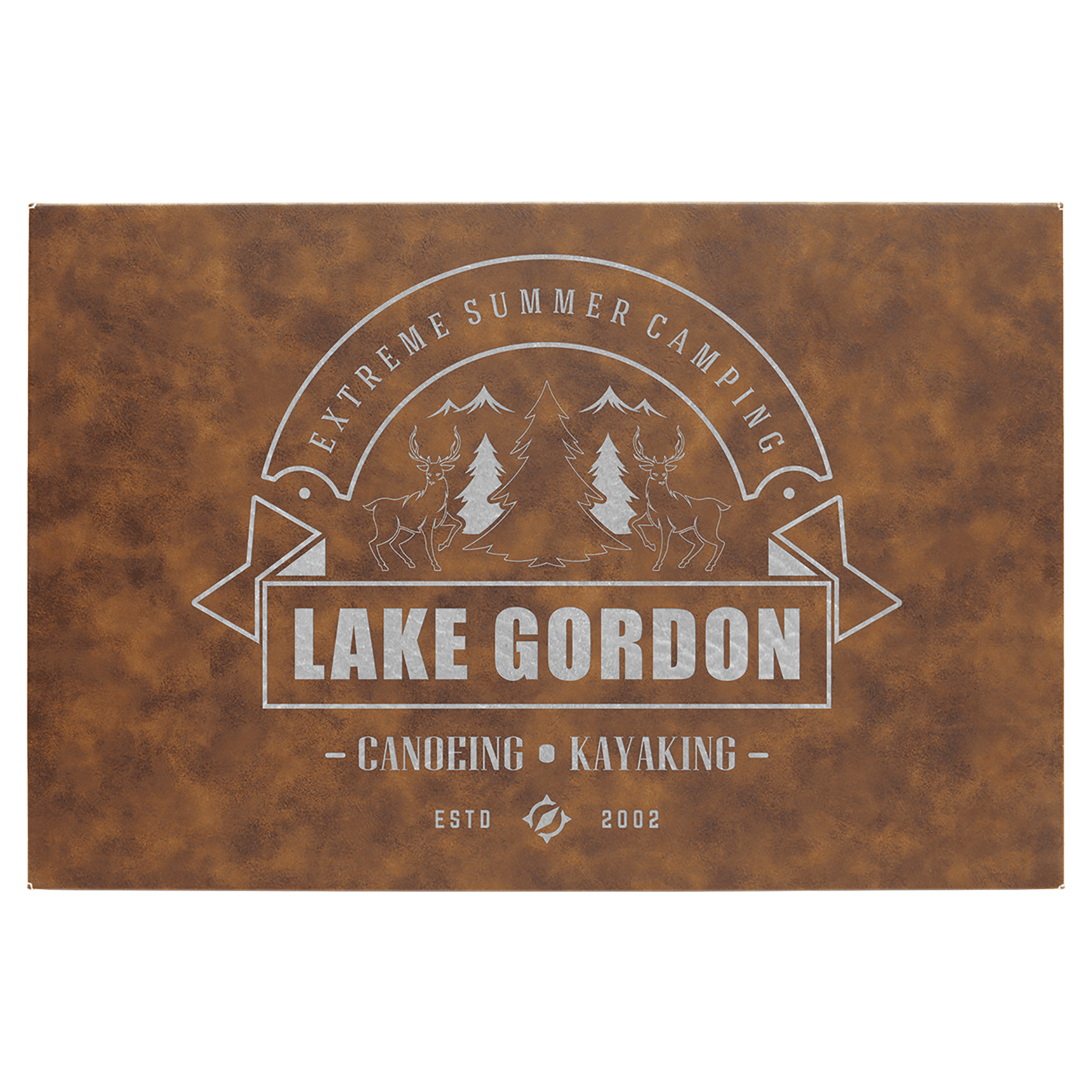 12" x 18" Rustic/Silver Laserable Leatherette Wall Decor with Sawtooth Hanger