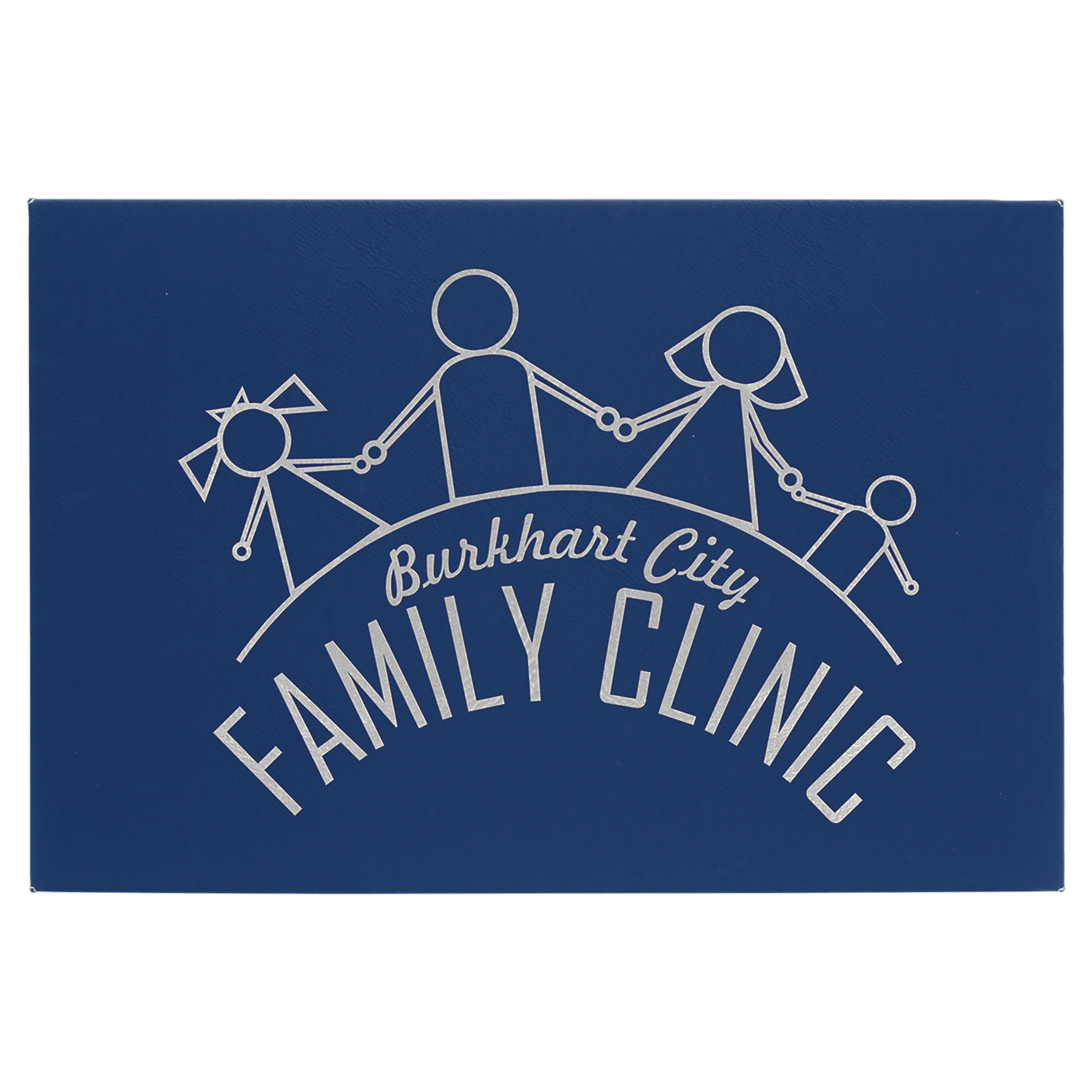 12" x 18" Blue/Silver Laserable Leatherette Wall Decor with Sawtooth Hanger