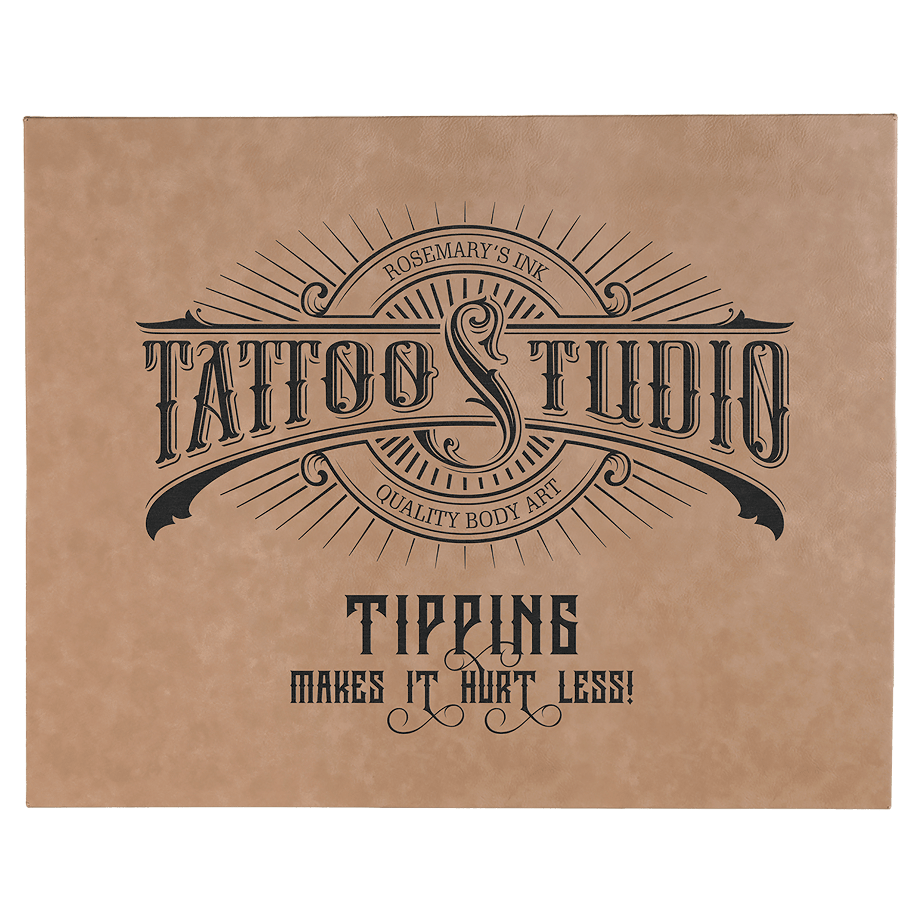 16" x 20" Light Brown Laserable Leatherette Wall Decor with Sawtooth Hanger