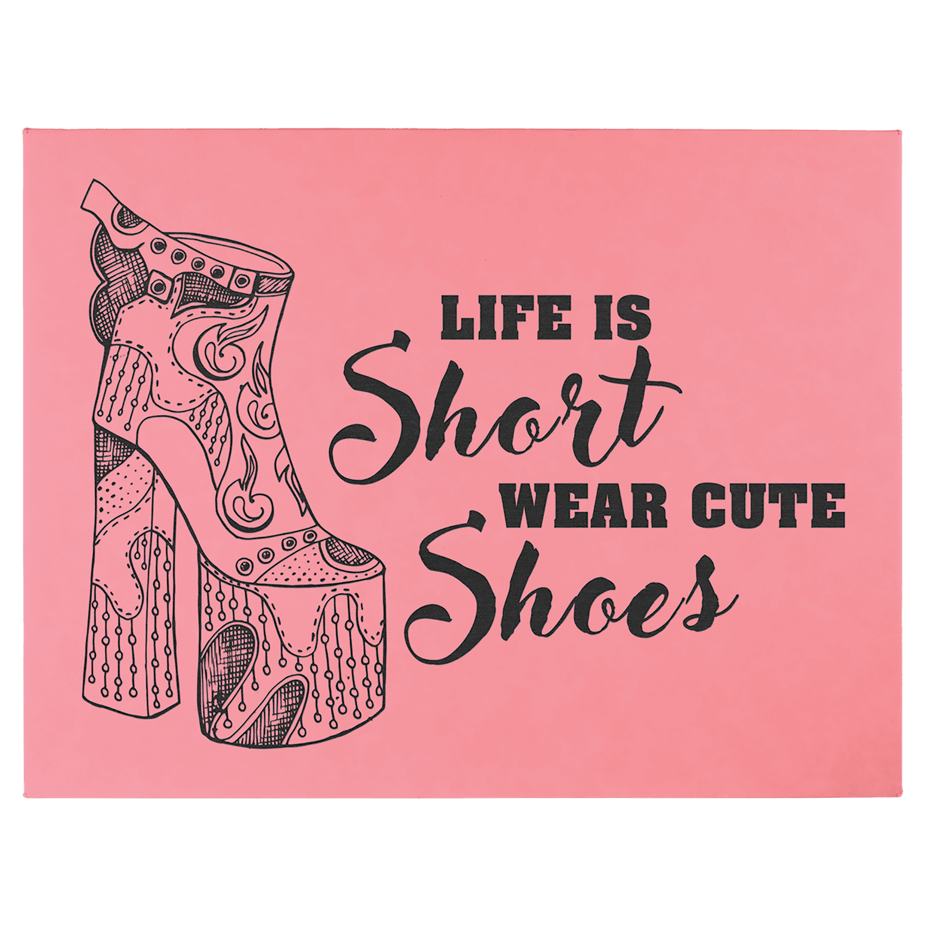 16" x 20" Pink Laserable Leatherette Wall Decor with Sawtooth Hanger