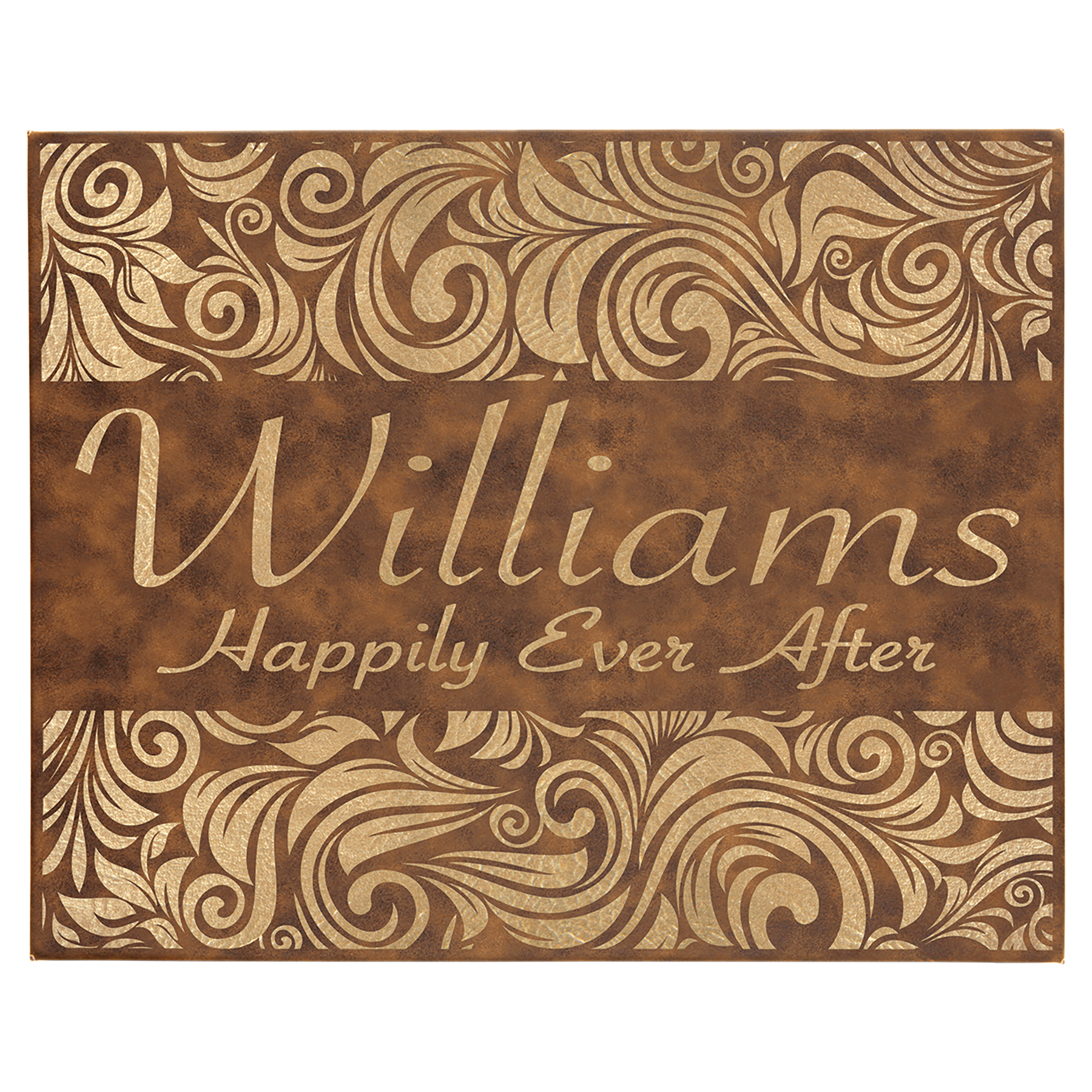 16" x 20" Rustic/Gold Laserable Leatherette Wall Decor with Sawtooth Hanger