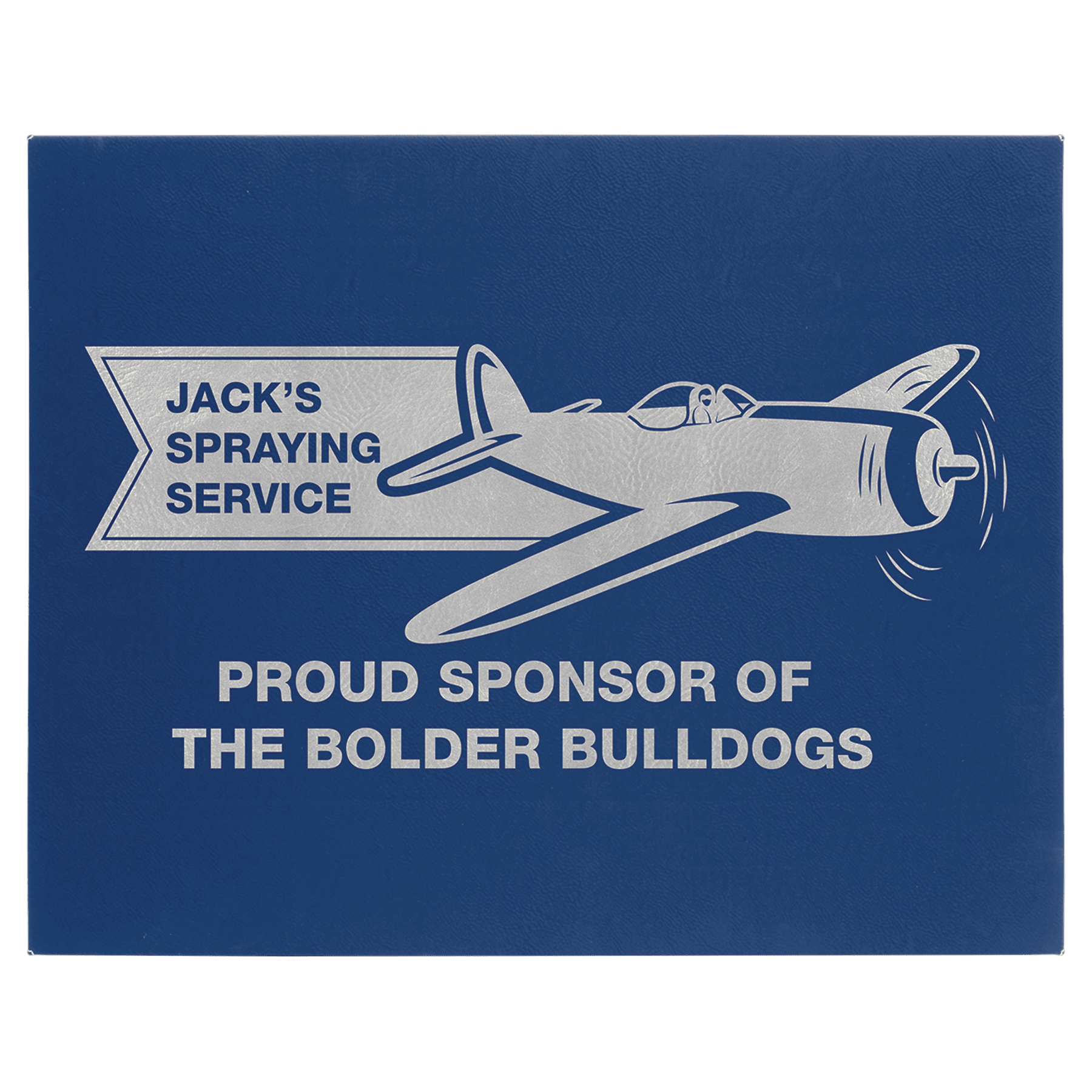 16" x 20" Blue/Silver Laserable Leatherette Wall Decor with Sawtooth Hanger