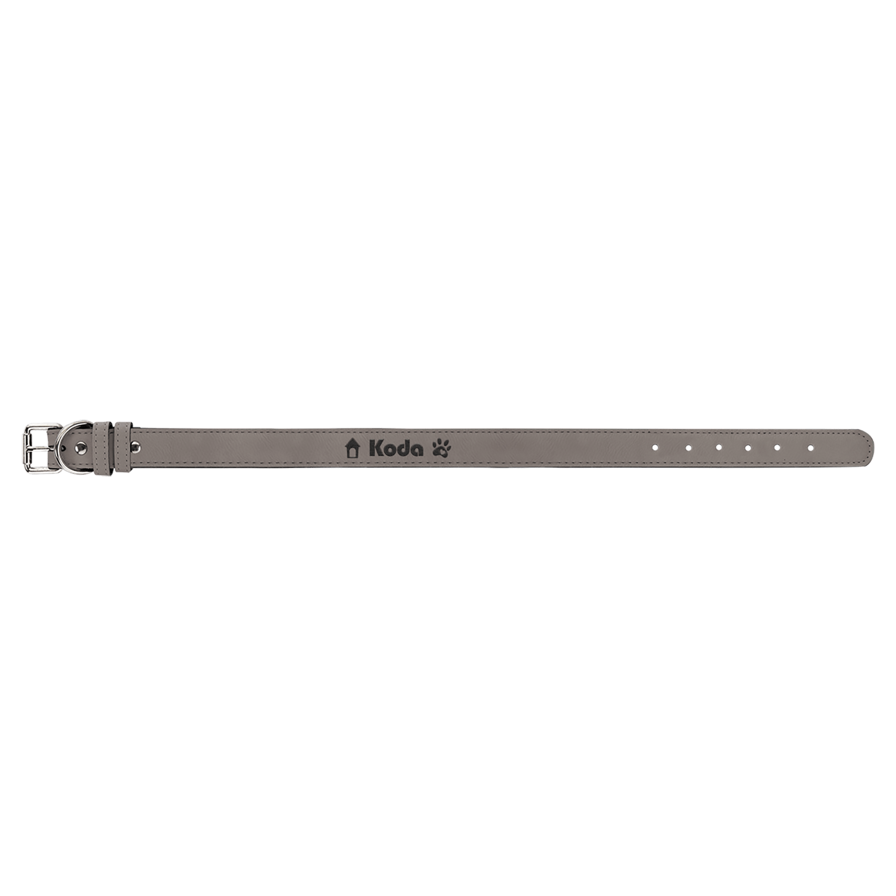 Extra Large 27" x 1 1/4" Gray Laserable Leatherette Dog Collar