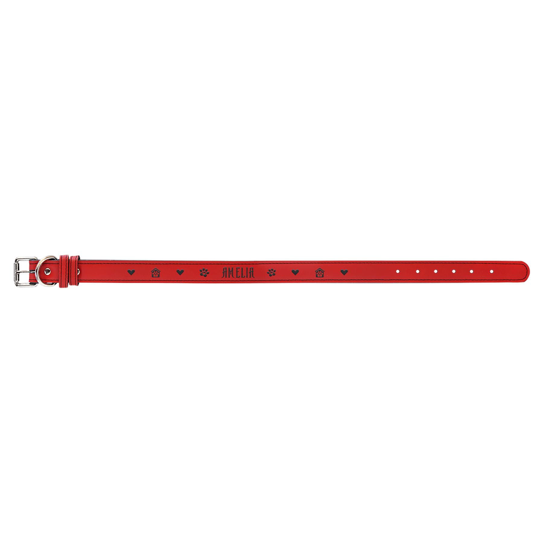 Extra Large 27" x 1 1/4" Red Laserable Leatherette Dog Collar