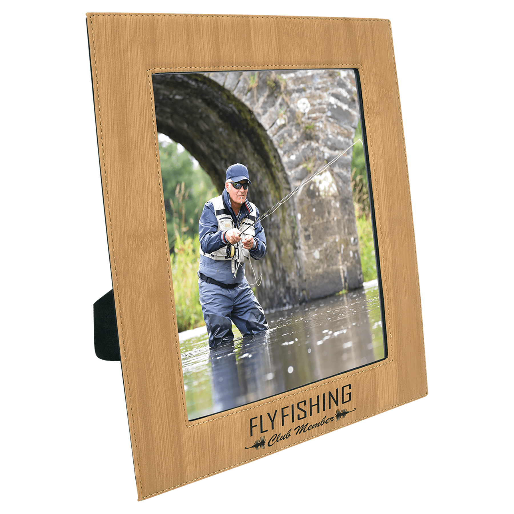 8" x 10" Bamboo Laserable Leatherette Photo Frame