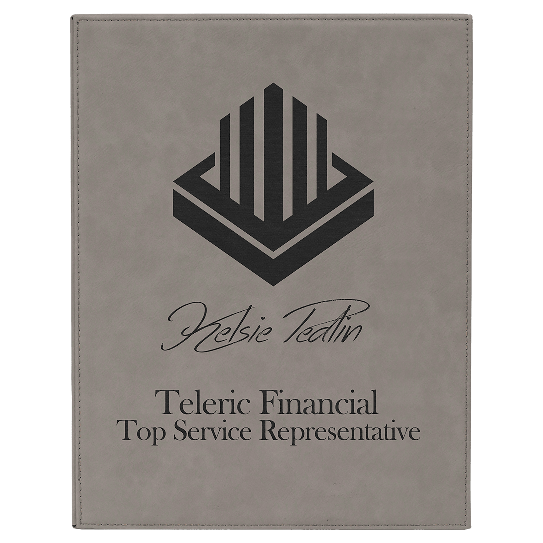 7" x 9" Gray Laserable Leatherette Plaque