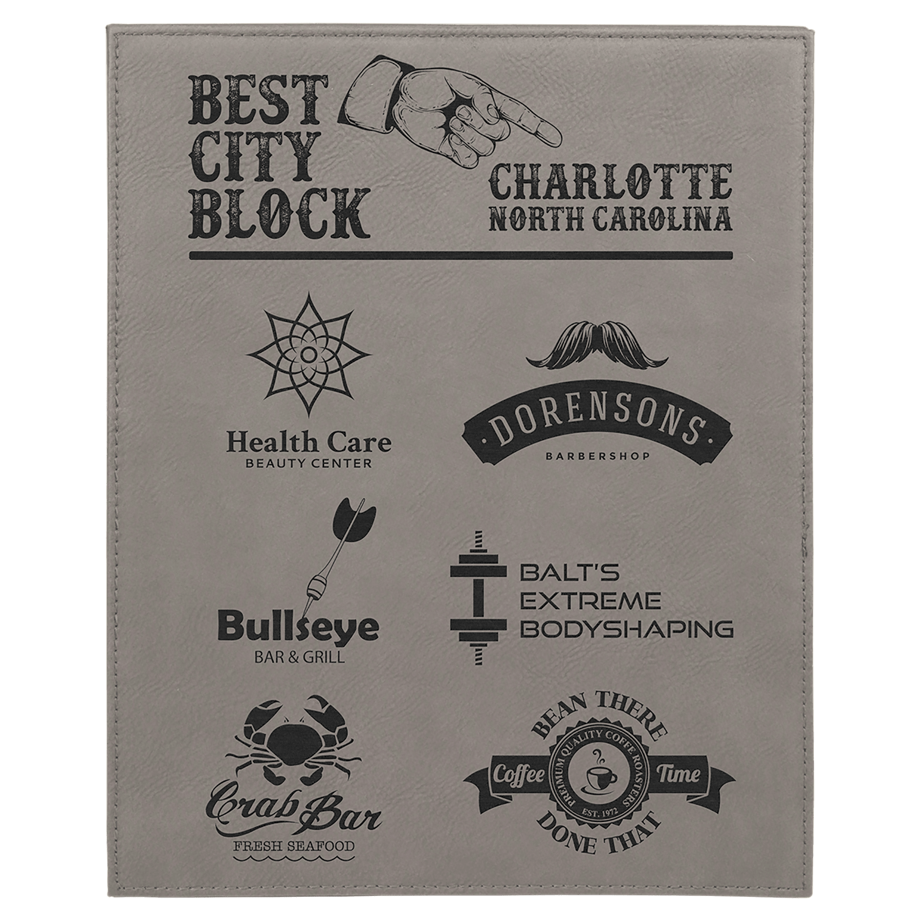 8" x 10" Gray Laserable Leatherette Plaque