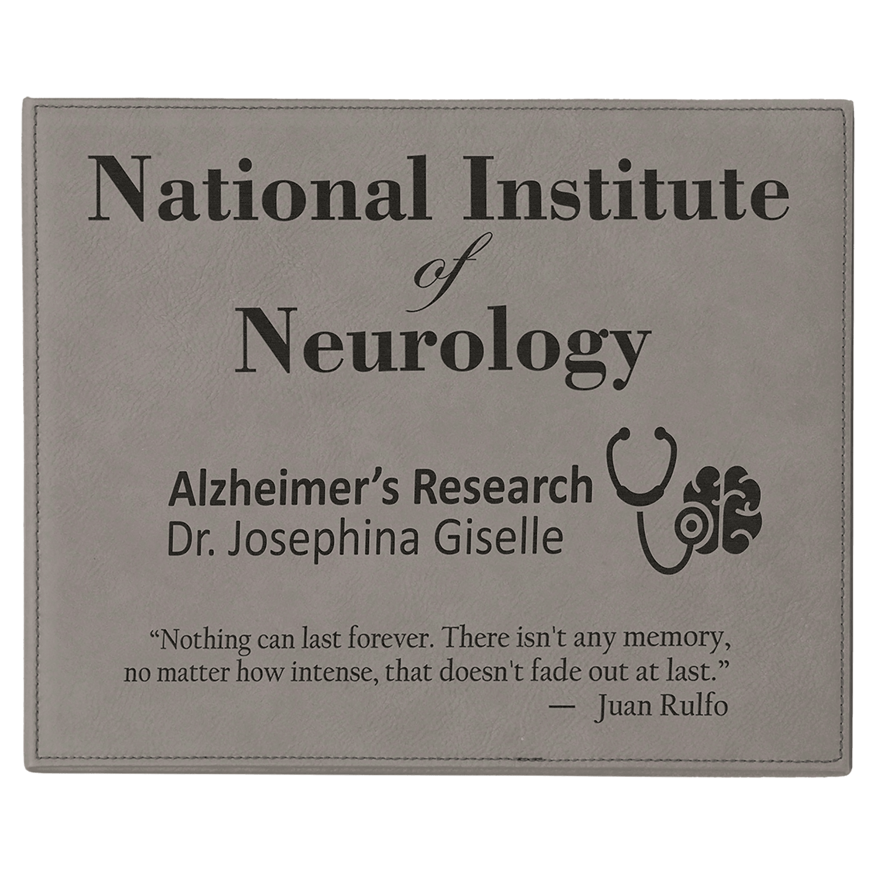 9" x 12" Gray Laserable Leatherette Plaque