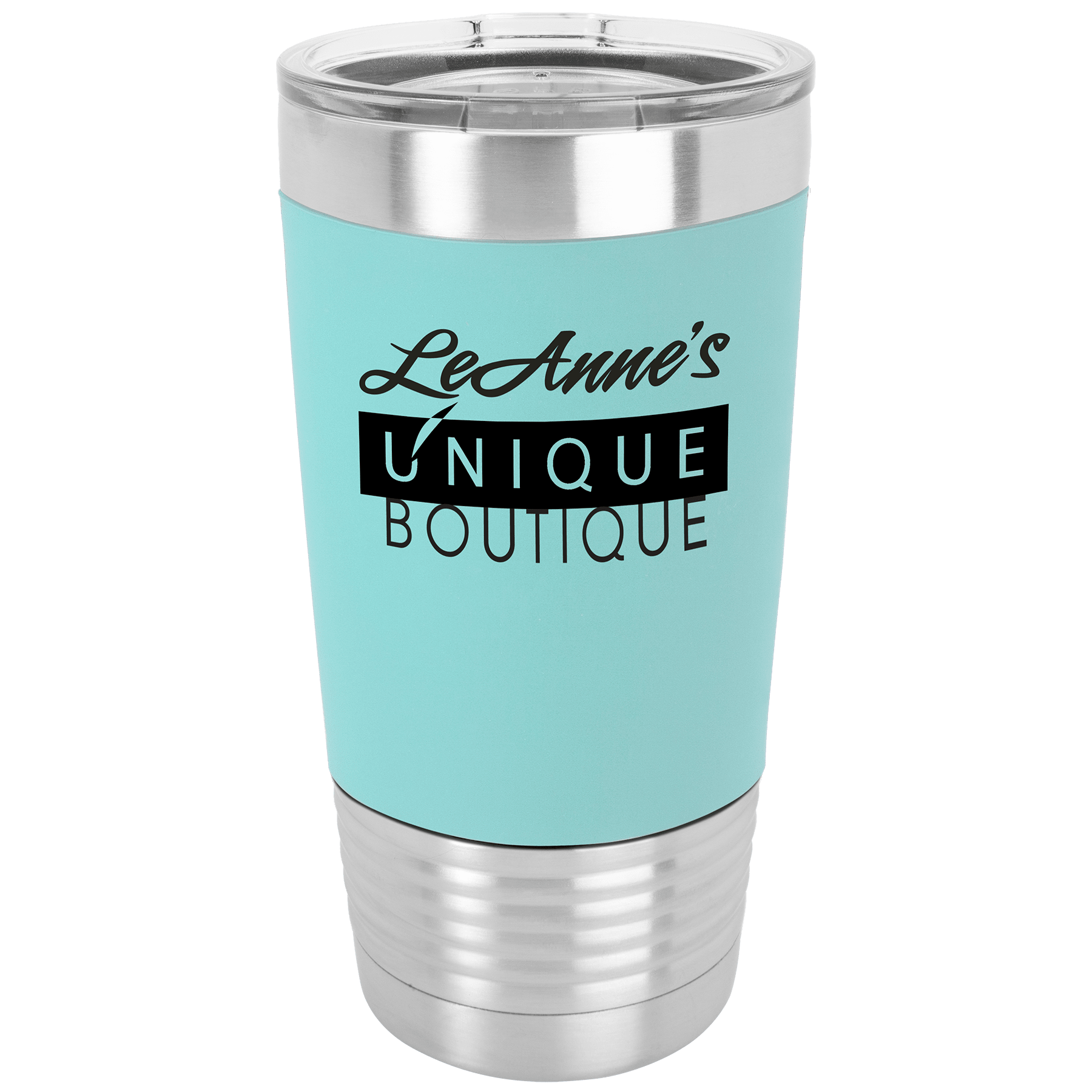 Polar Camel 20 oz. Teal/Black Silicone Grip Tumbler with Standard Lid