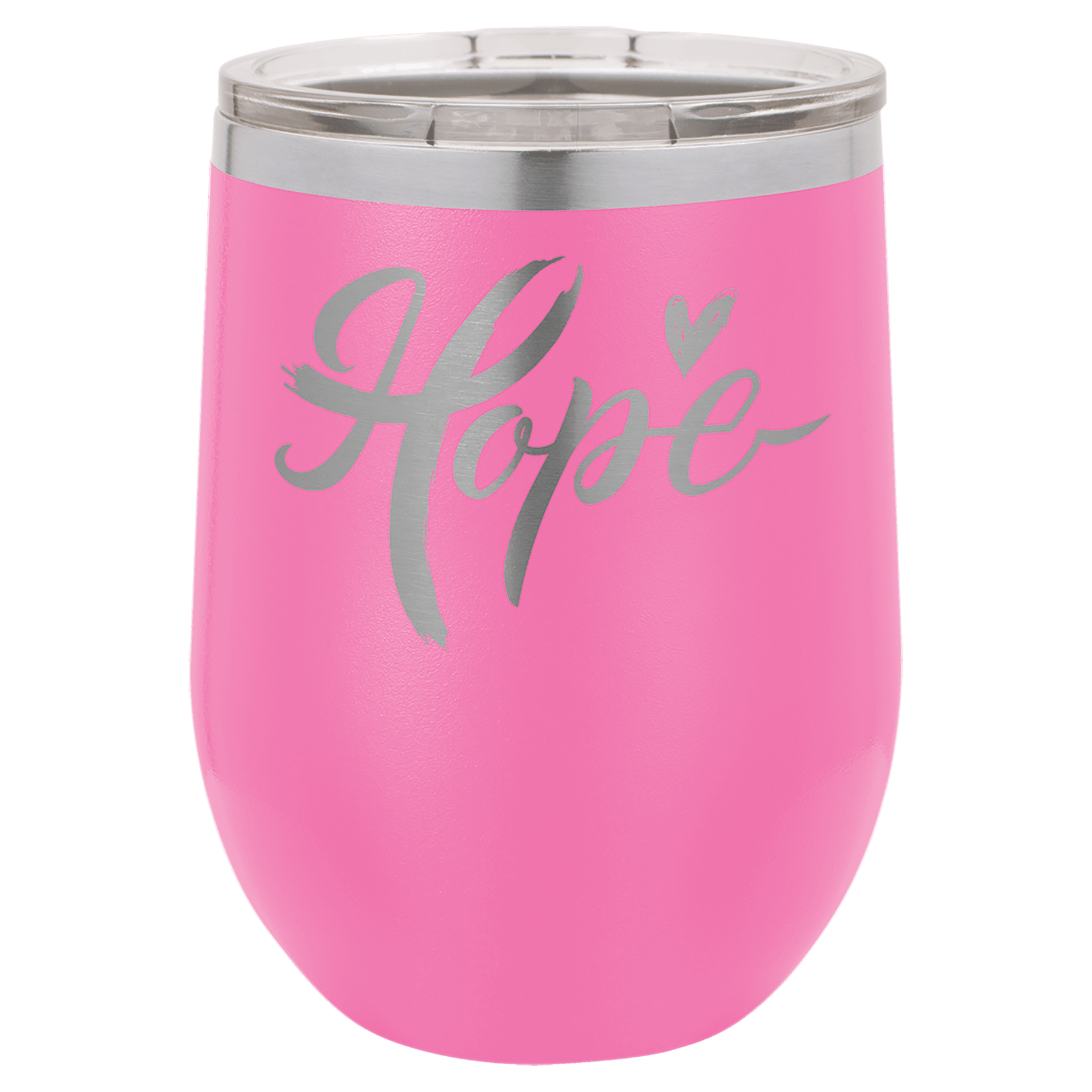 Polar Camel 12 oz. Pink Stemless Wine Tumbler with Standard Lid