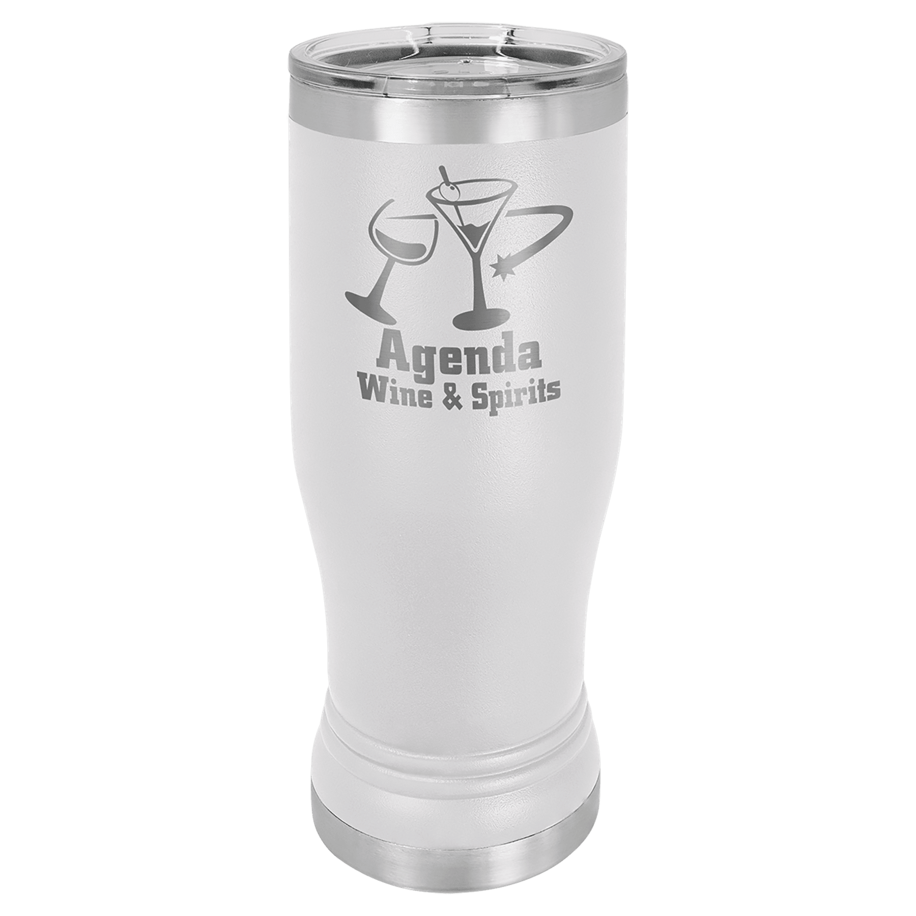 Polar Camel 14 oz. White Pilsner Tumbler with Standard Lid