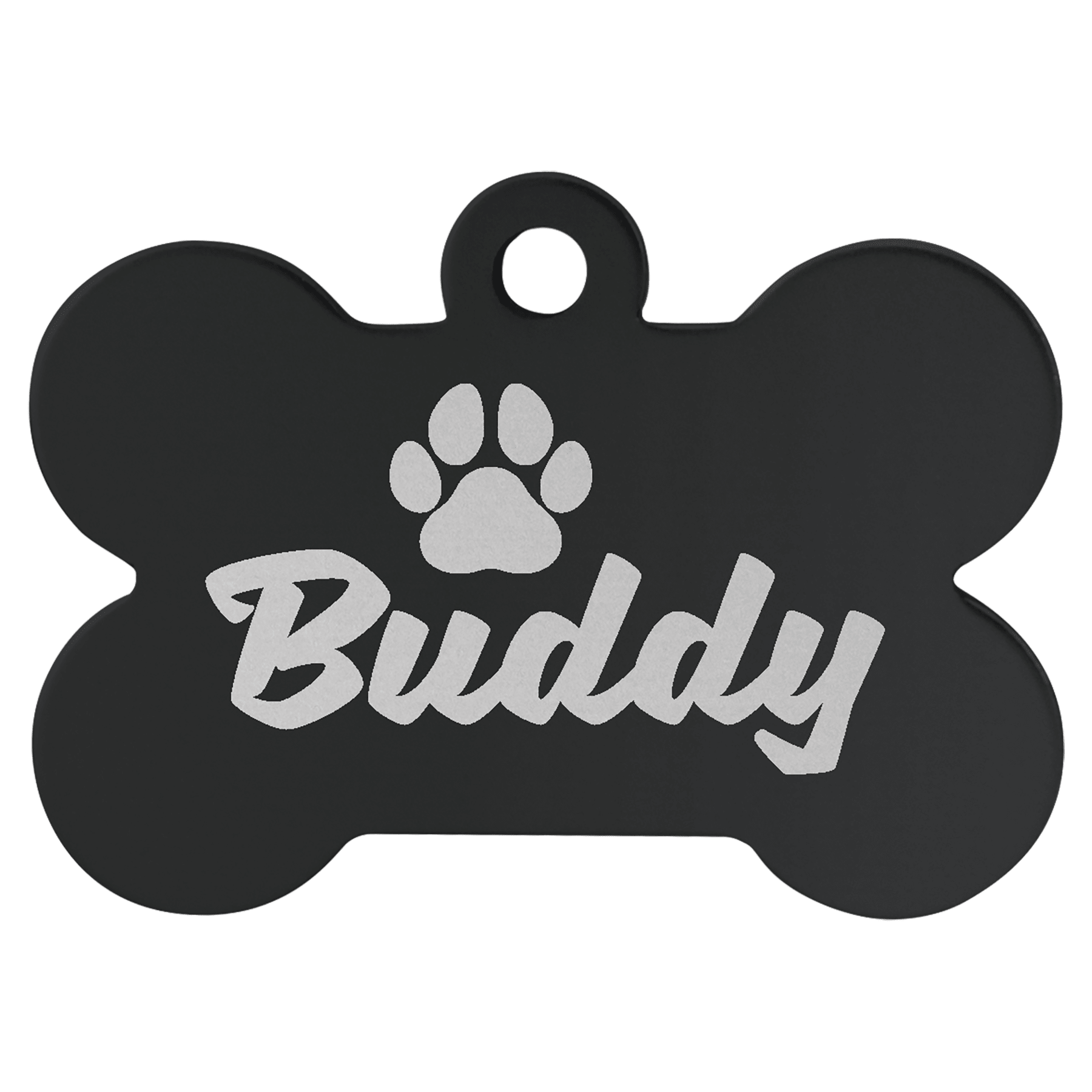 1 1/2" x 1" Black Laserable Anodized Aluminum Bone Pet Tag