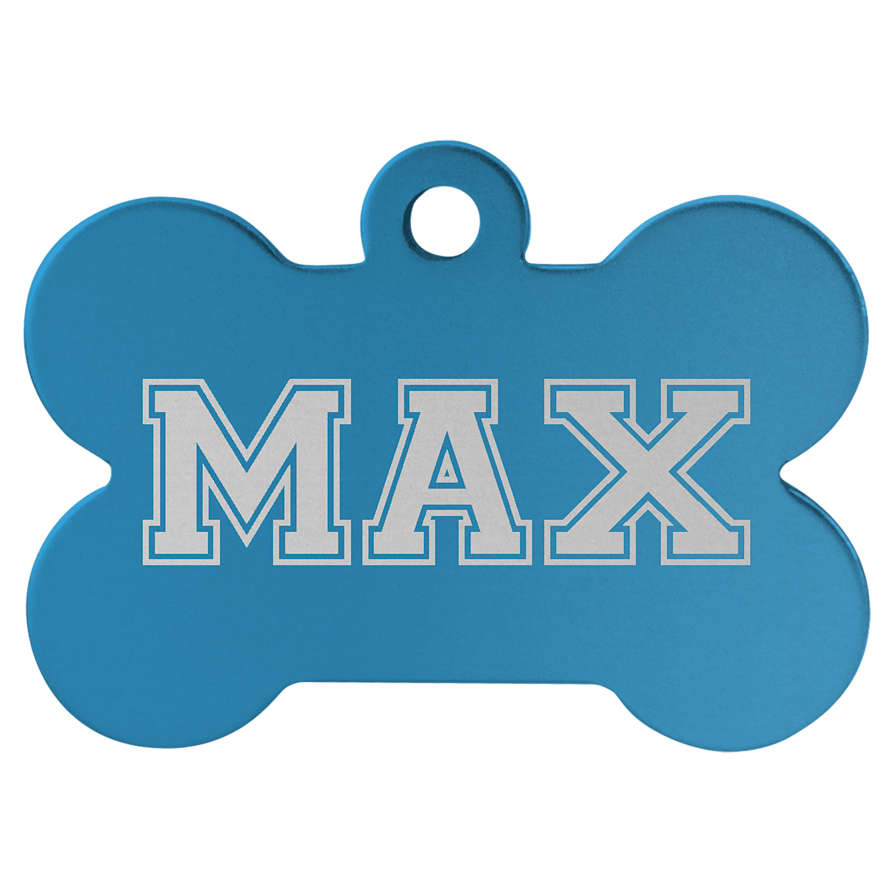 1 1/2" x 1" Blue Laserable Anodized Aluminum Bone Pet Tag