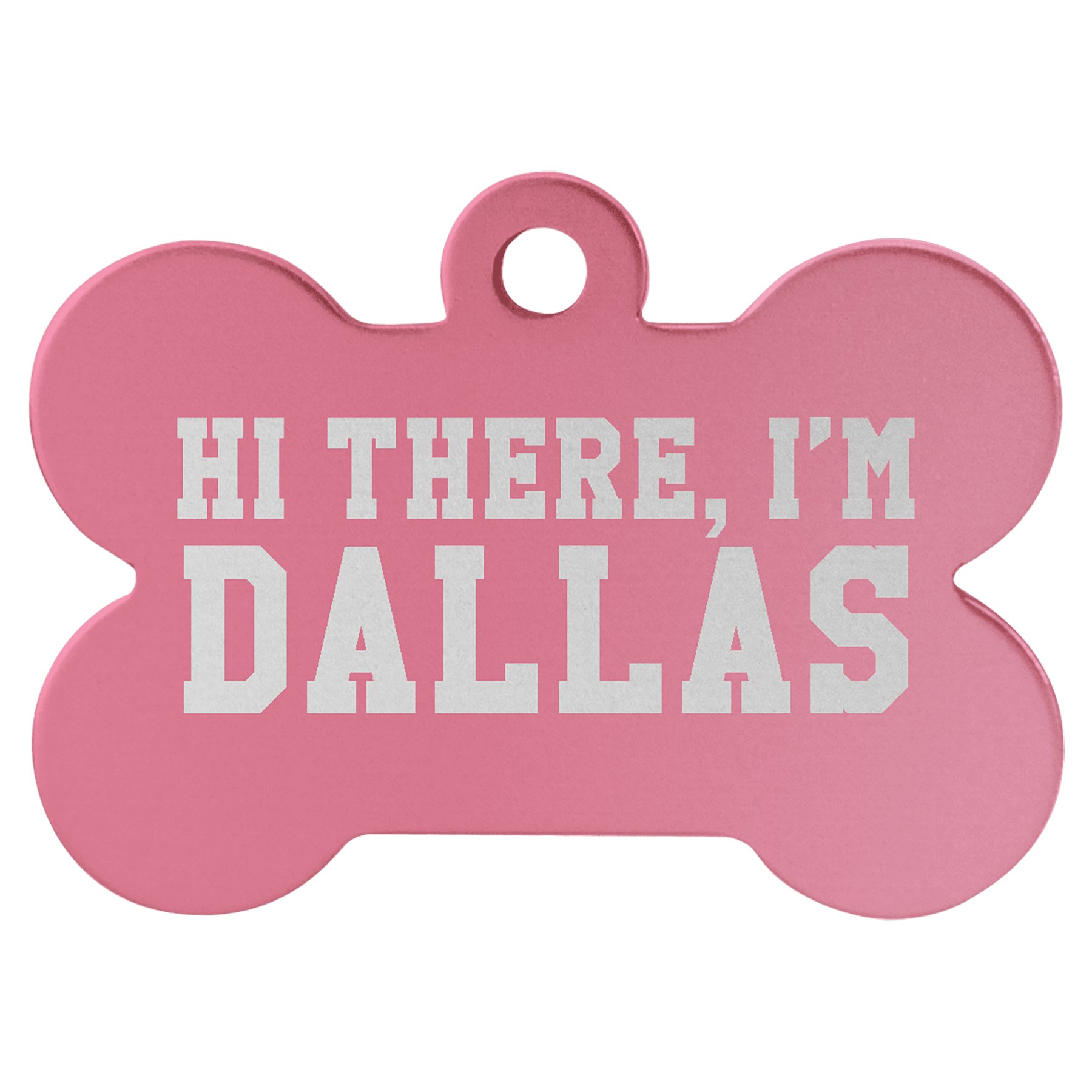 1 1/2" x 1" Pink Laserable Anodized Aluminum Bone Pet Tag