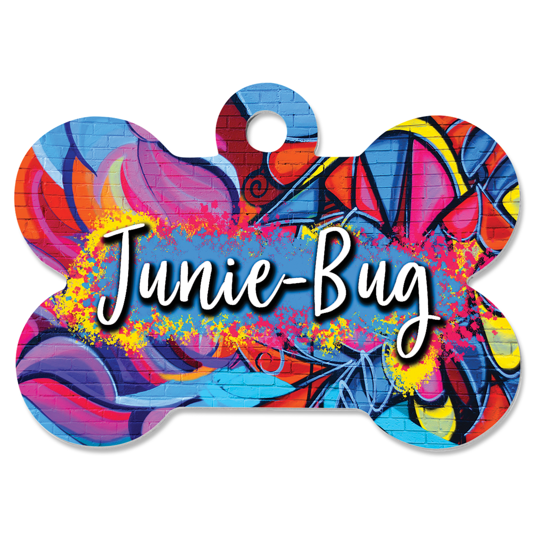 1 1/2" x 1" Sublimatable Gloss White Aluminim Bone Pet Tag