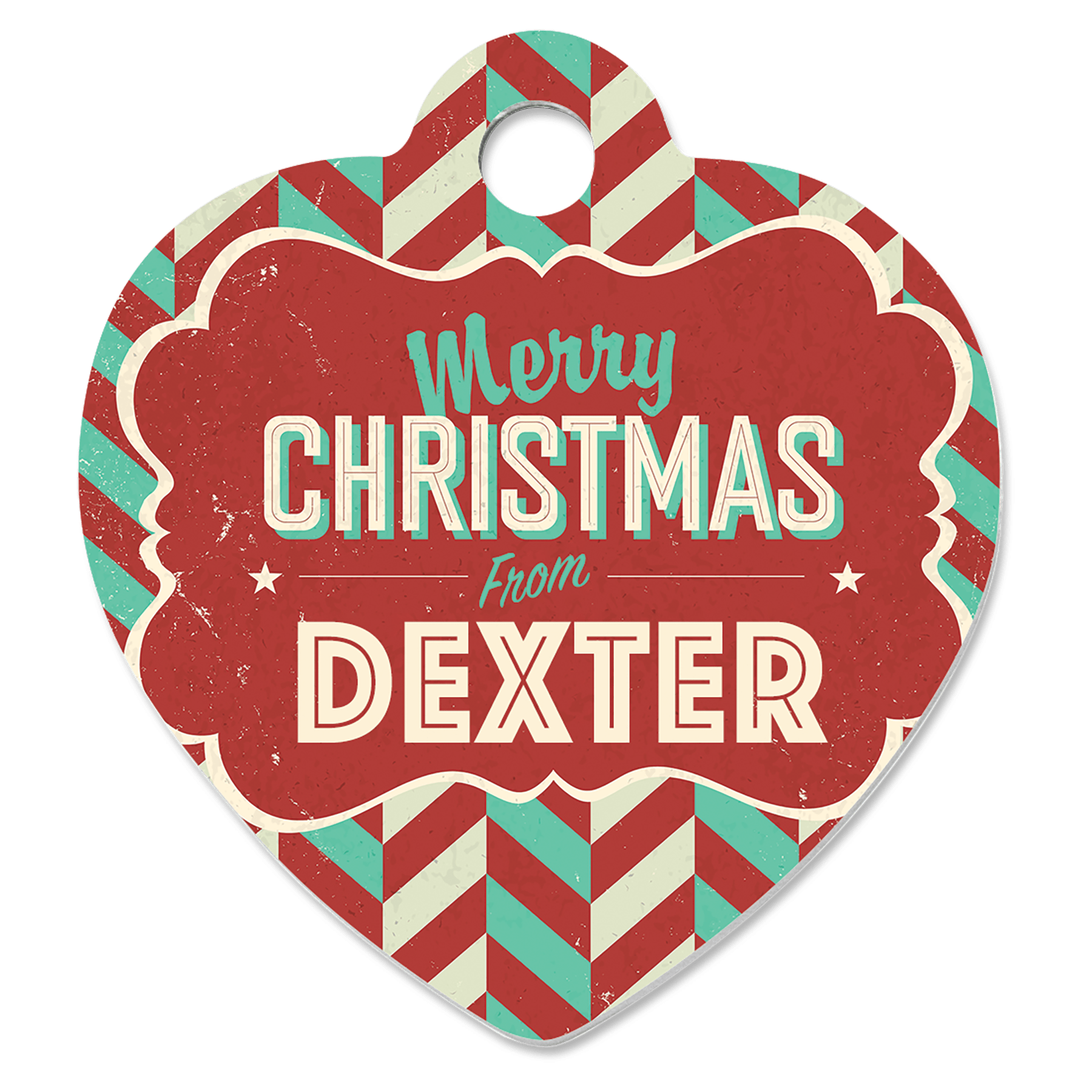 1 1/4" x 1 1/4" White Sublimatable Aluminum Heart Pet Tag