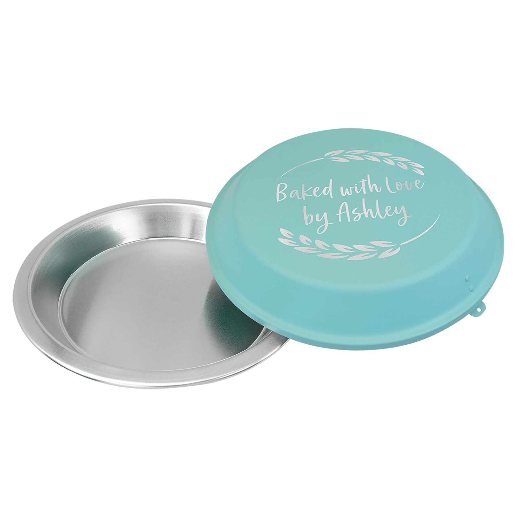 9" Aluminum Pie Pan with Teal Lid