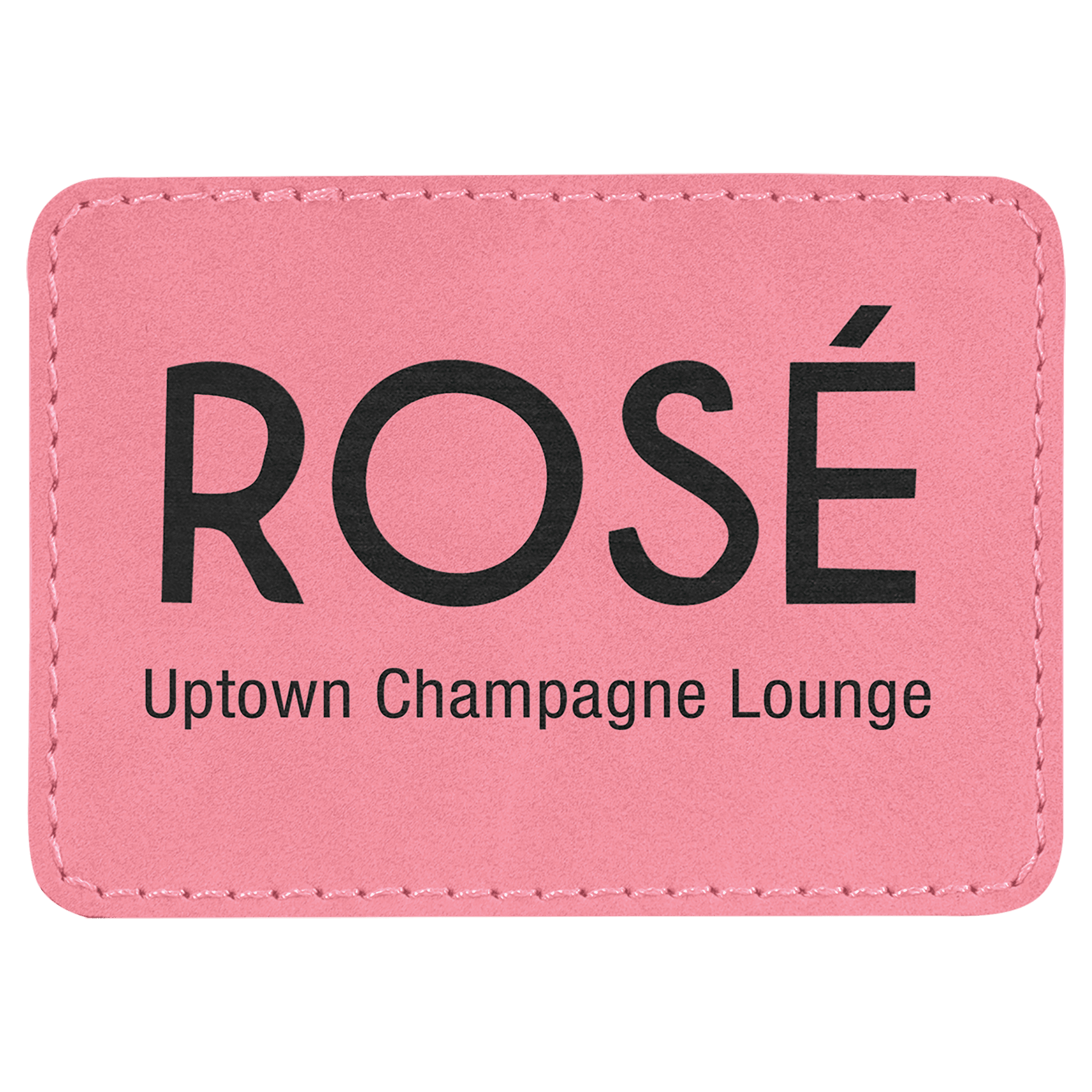 3 1/2" x 2 1/2" Rectangle Pink Laserable Leatherette Patch with Adhesive