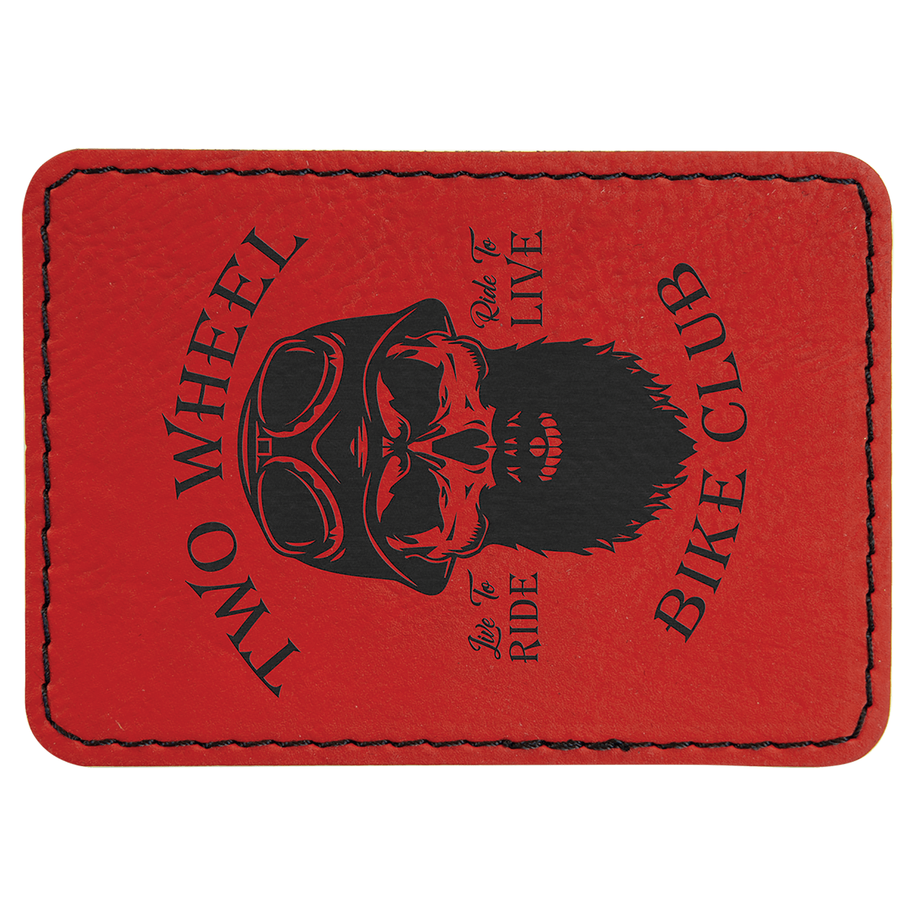 3 1/2" x 2 1/2" Rectangle Red Laserable Leatherette Patch with Adhesive