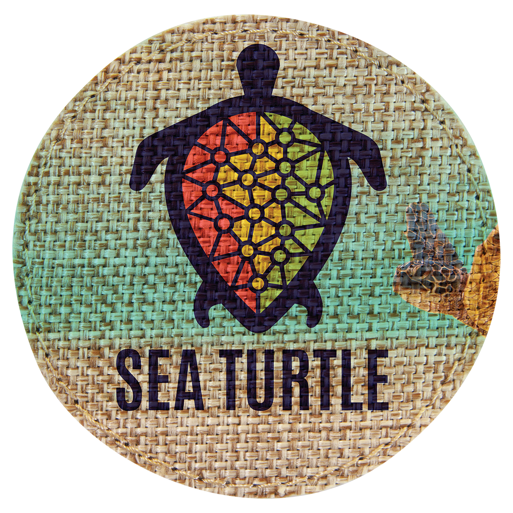 3" Round Burlap Sublimatable Patch with Adhesive