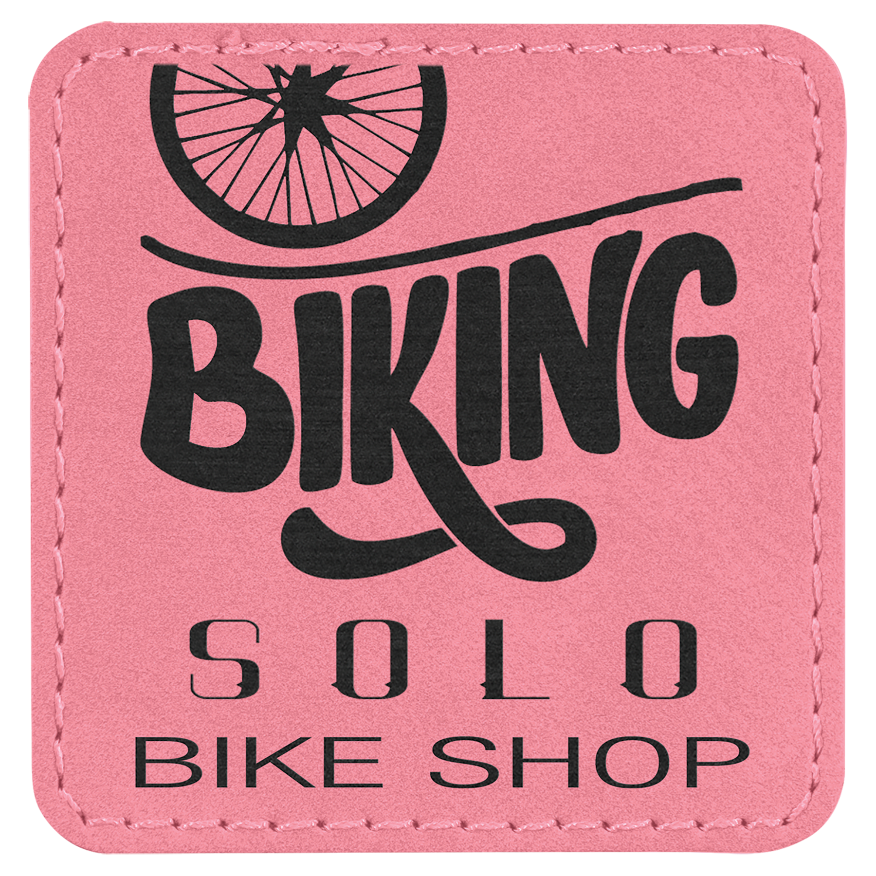 2 1/2" x 2 1/2" Pink Laserable Leatherette Patch with Adhesive