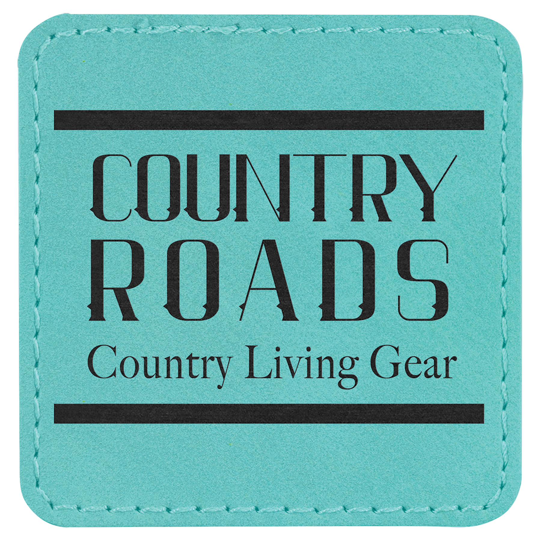 2 1/2" x 2 1/2" Teal Laserable Leatherette Patch with Adhesive