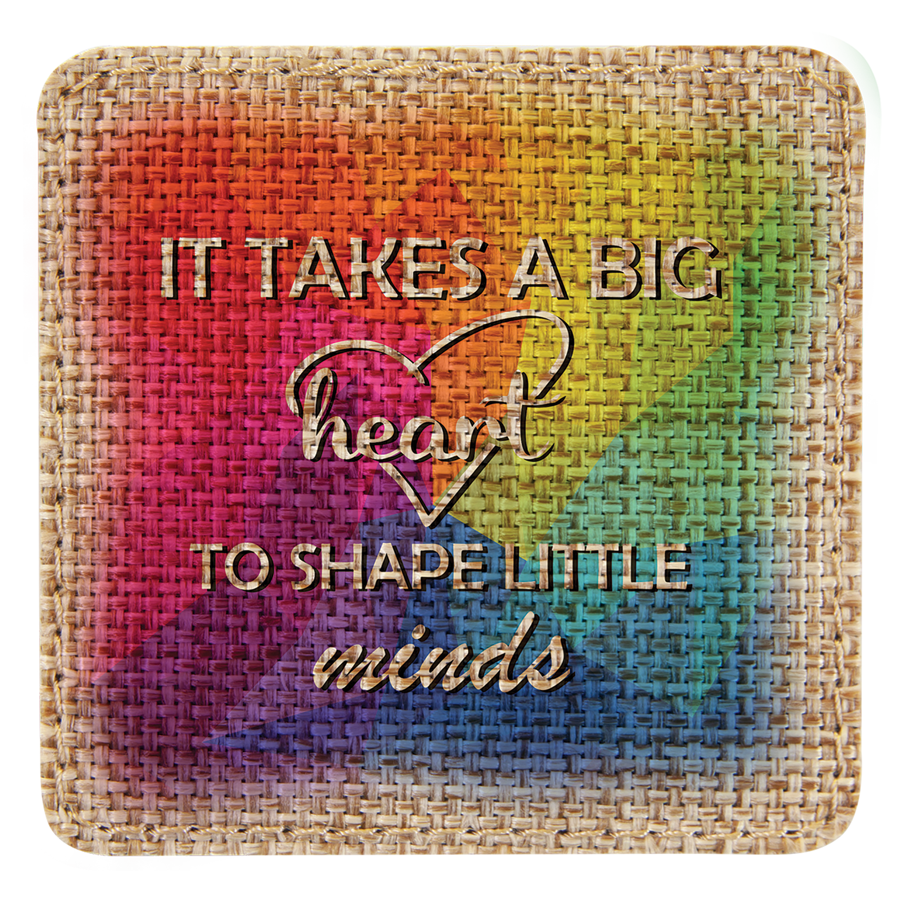 3" x 3" Square Burlap Sublimatable Patch with Adhesive