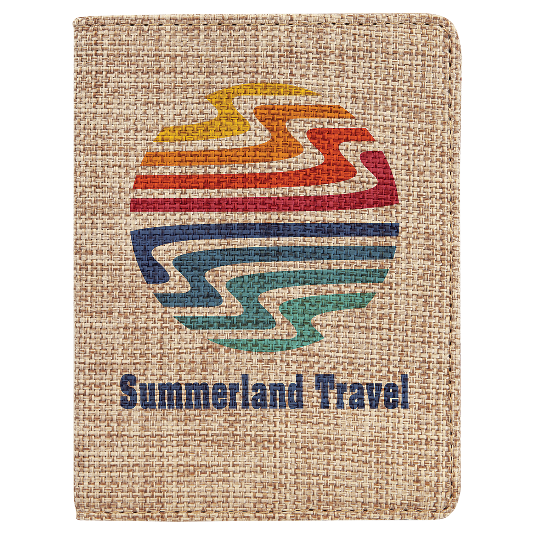 4 1/4" x 5 1/2" Sublimatable Burlap Passport Holder