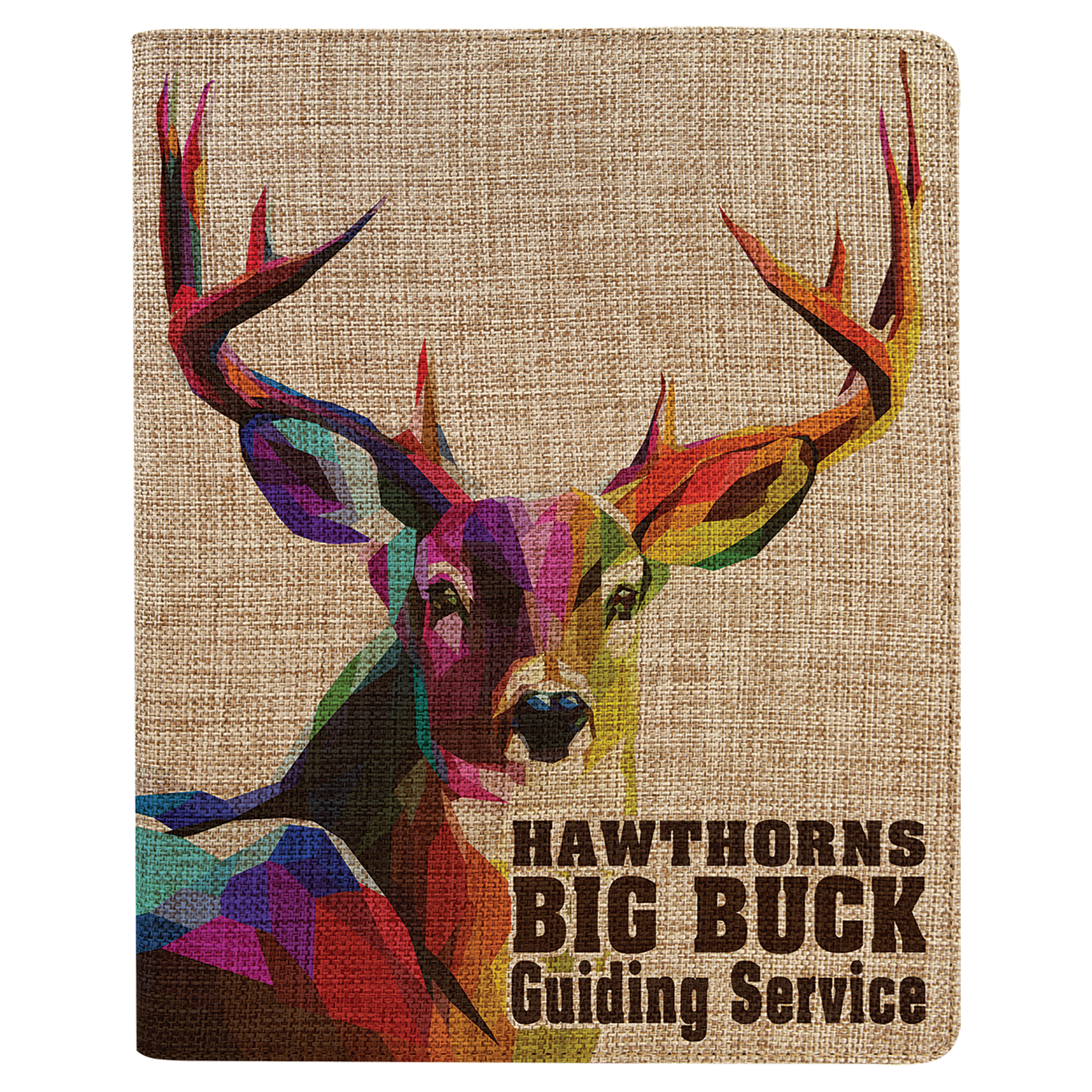 9 1/2" x 12" Sublimatable Burlap Portfolio with Notepad