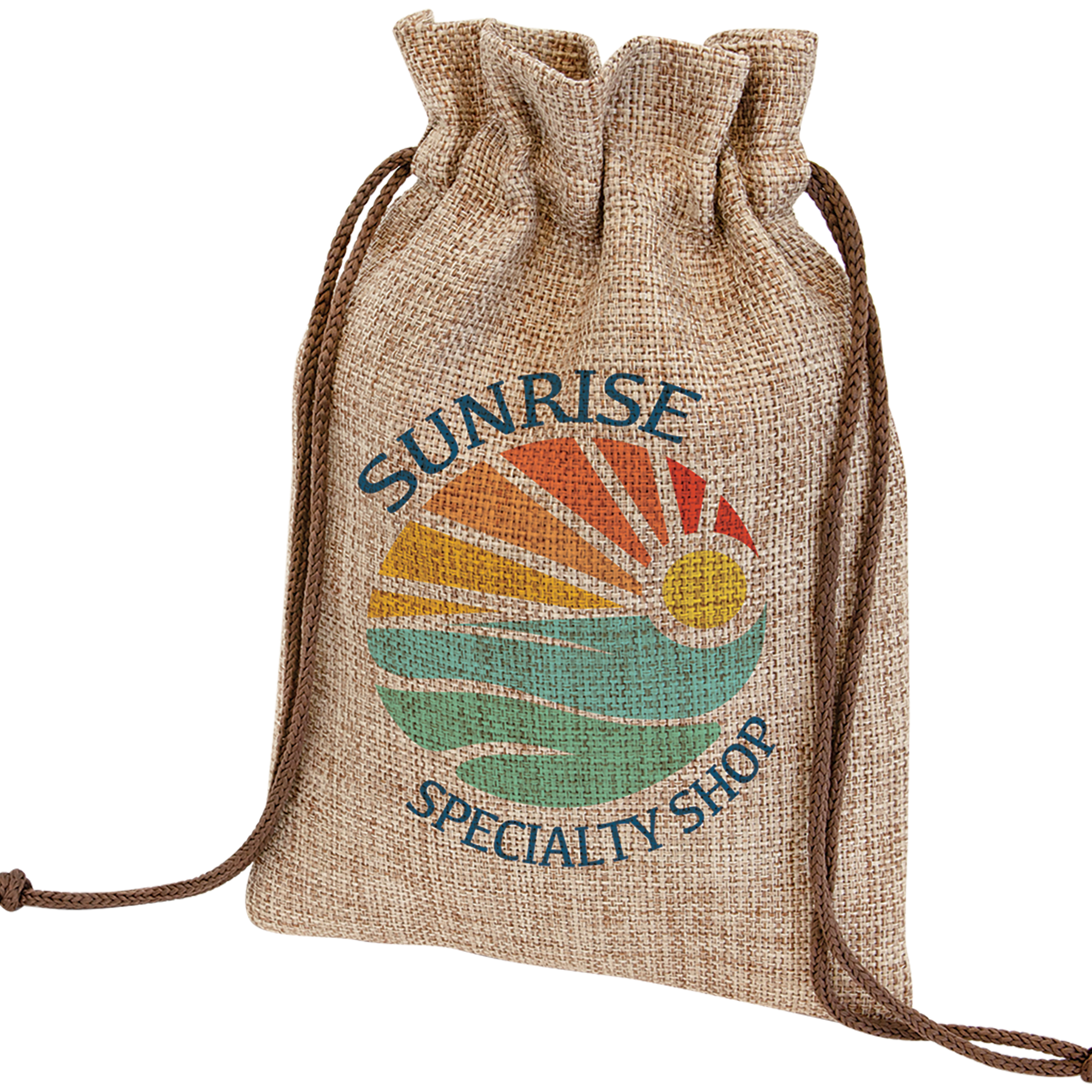 6 1/4" x 9" Burlap Drawstring Bag