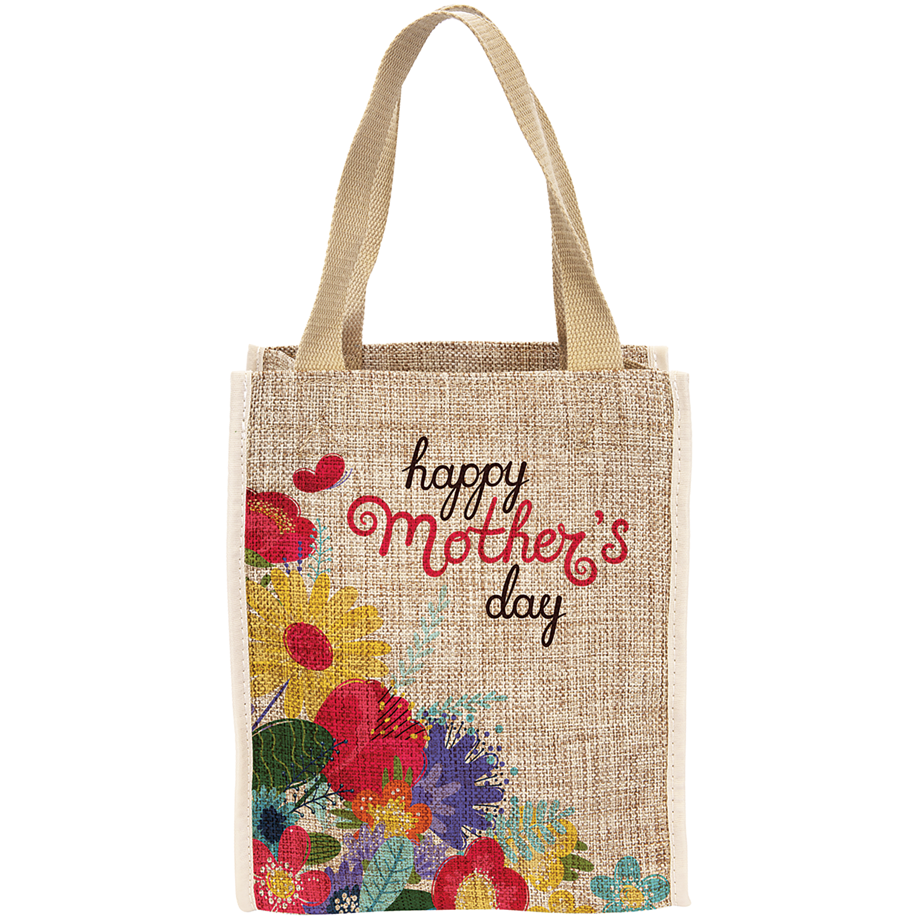 8" x 10" Burlap Sublimatable Gift Bag with 3" Gusset