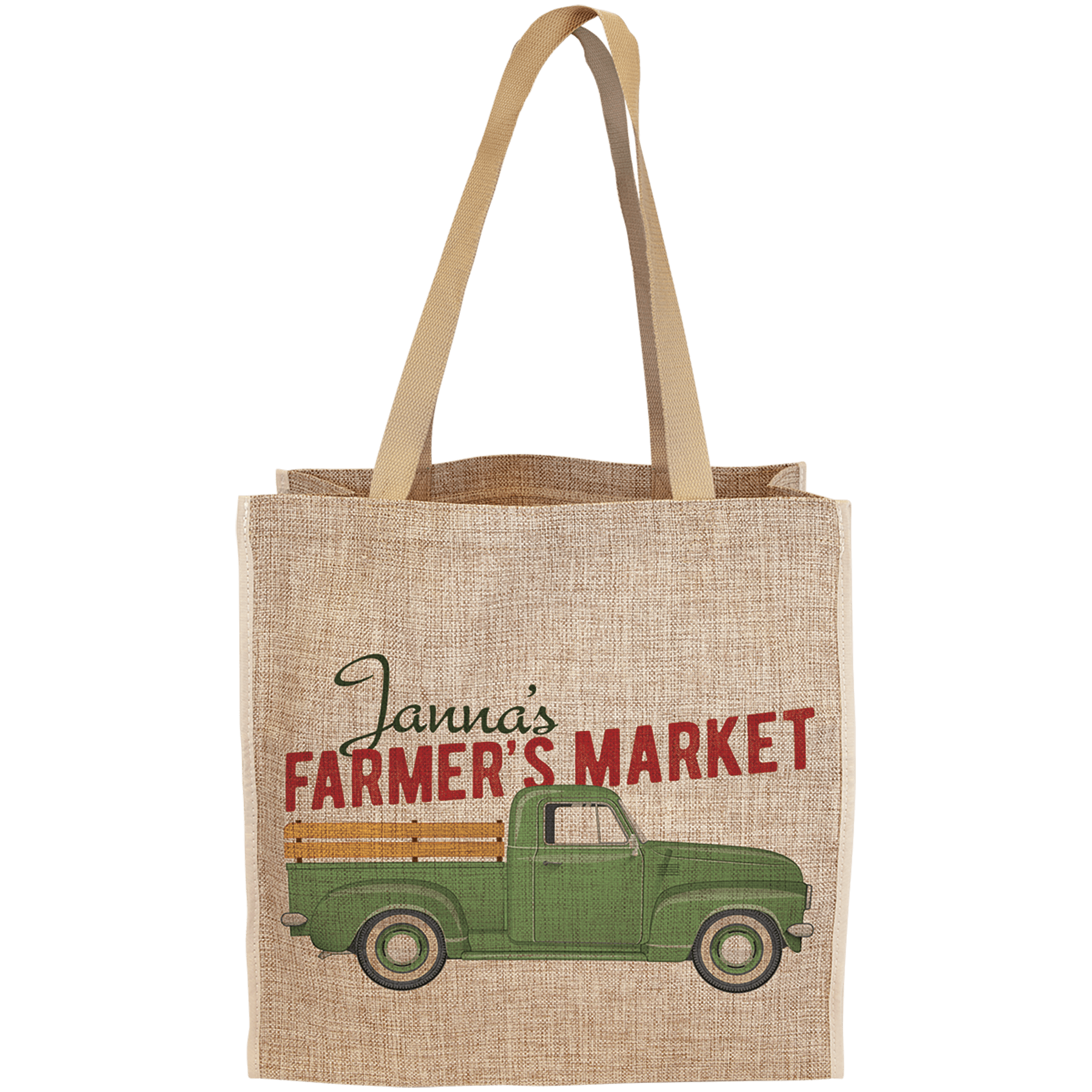 15 3/4" x 15 1/2" Burlap Sublimatable Gift Bag with 6 1/2" Gusset