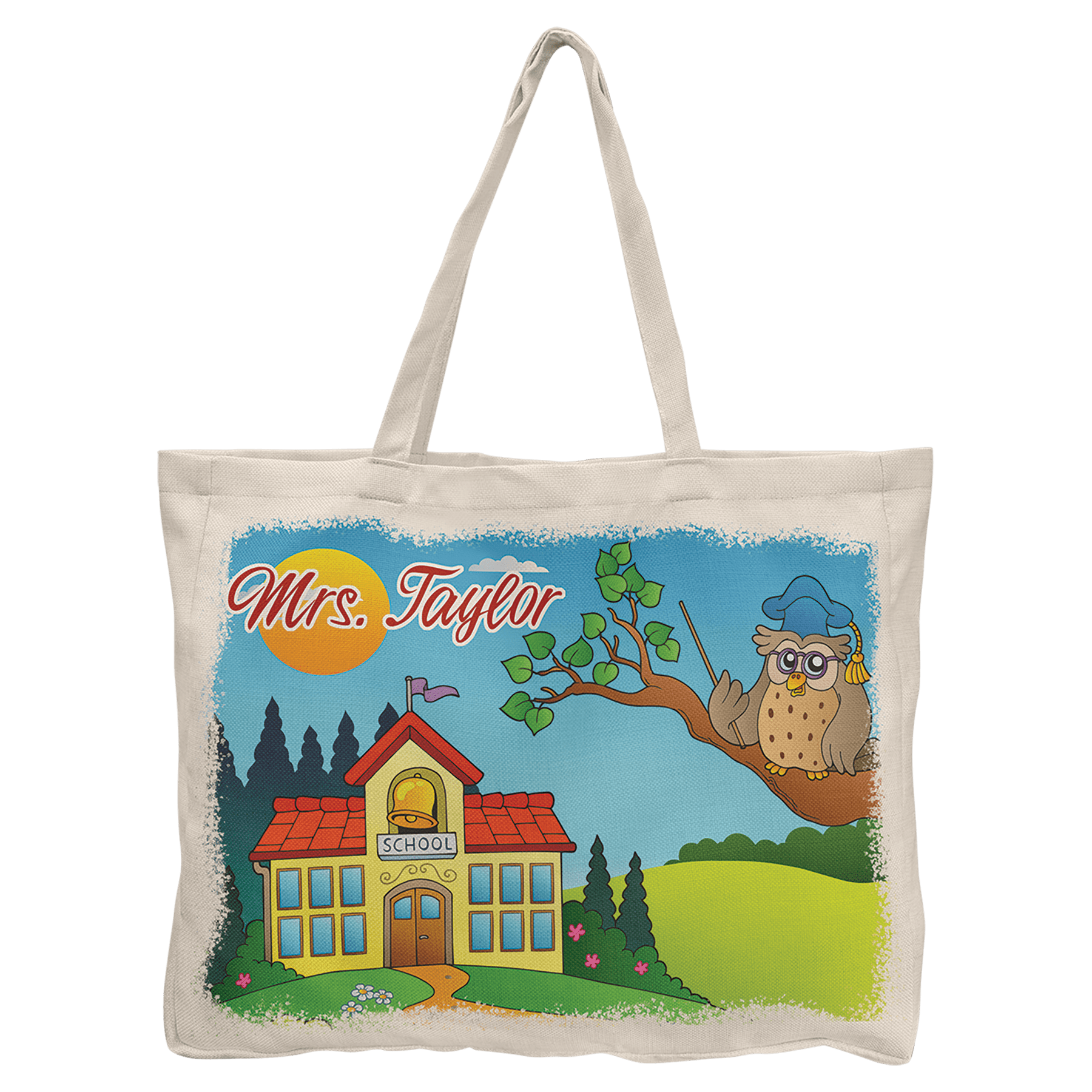 16" x 20" Linen Sublimatable Tote Bag with 4" Gusset