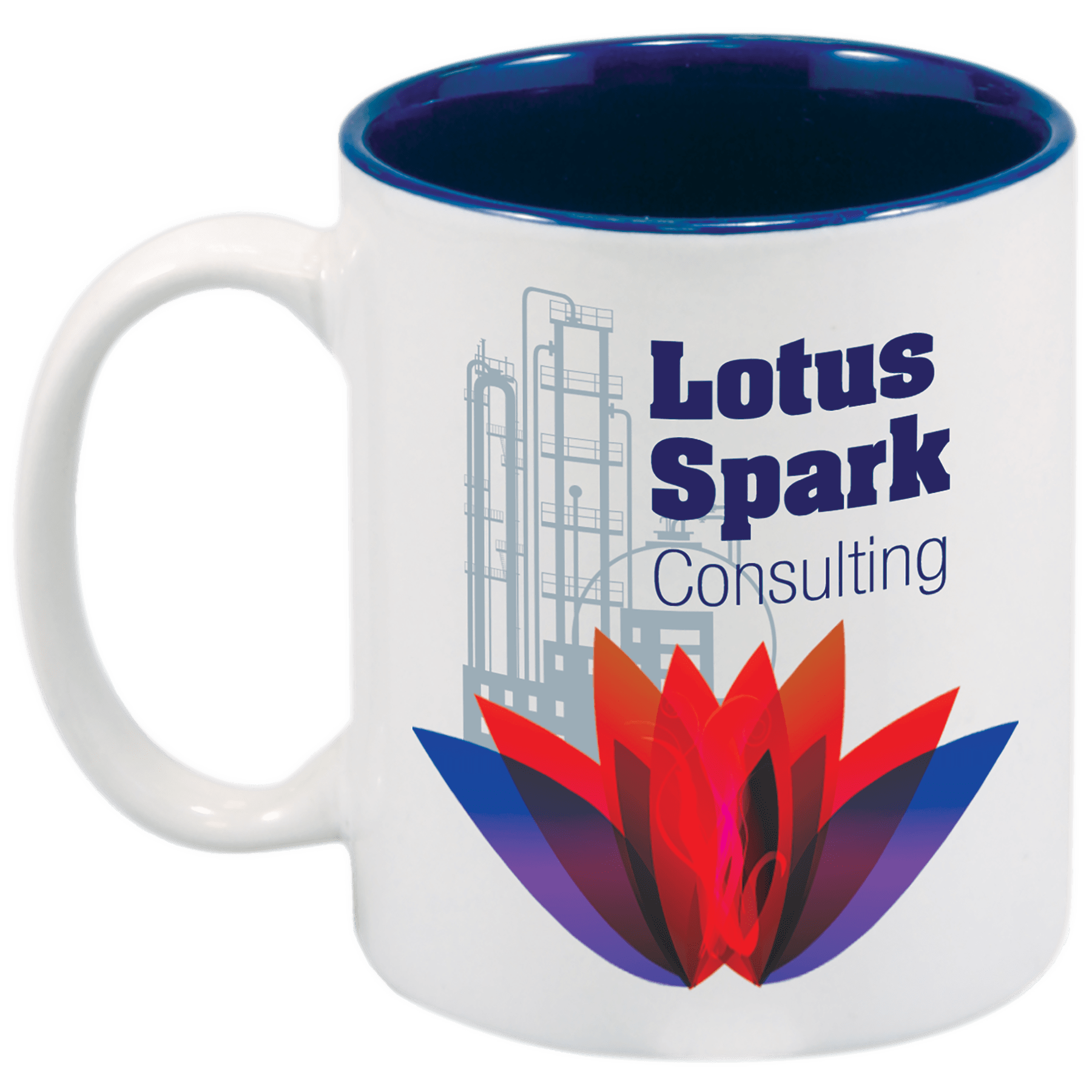 11 oz. White/Blue Sublimatable Ceramic Mug