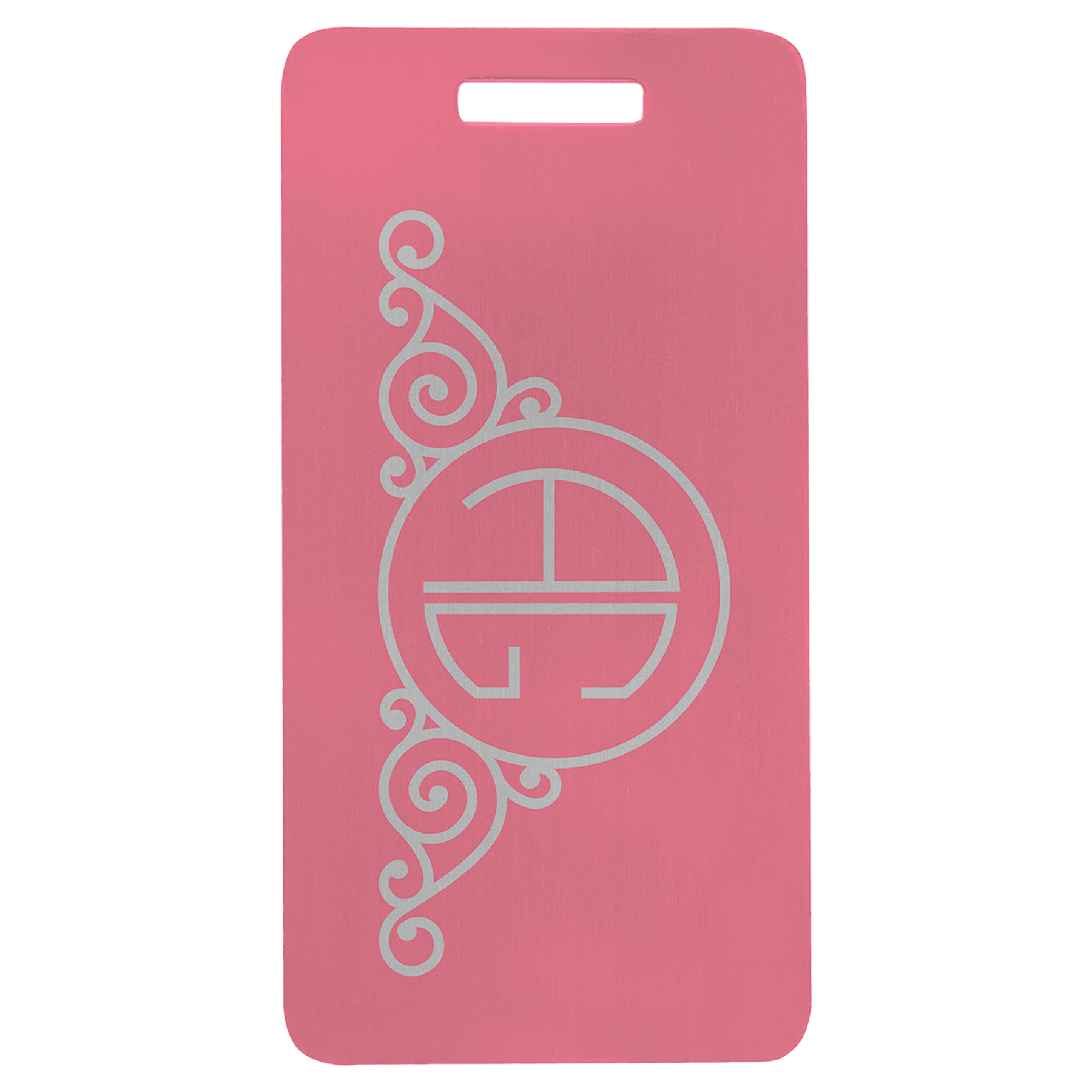 3 7/8" x 2" Pink Anodized Aluminum Luggage Tag