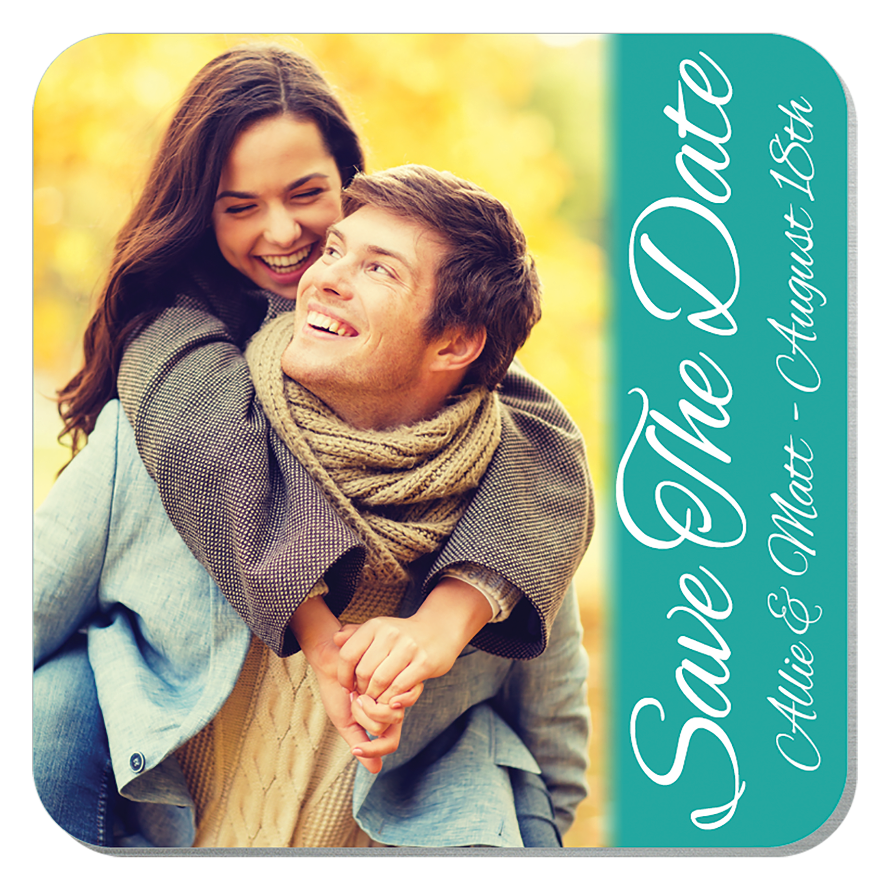 2.25" x 2.25" Semi- Gloss White Unisub Aluminum Square Magnet