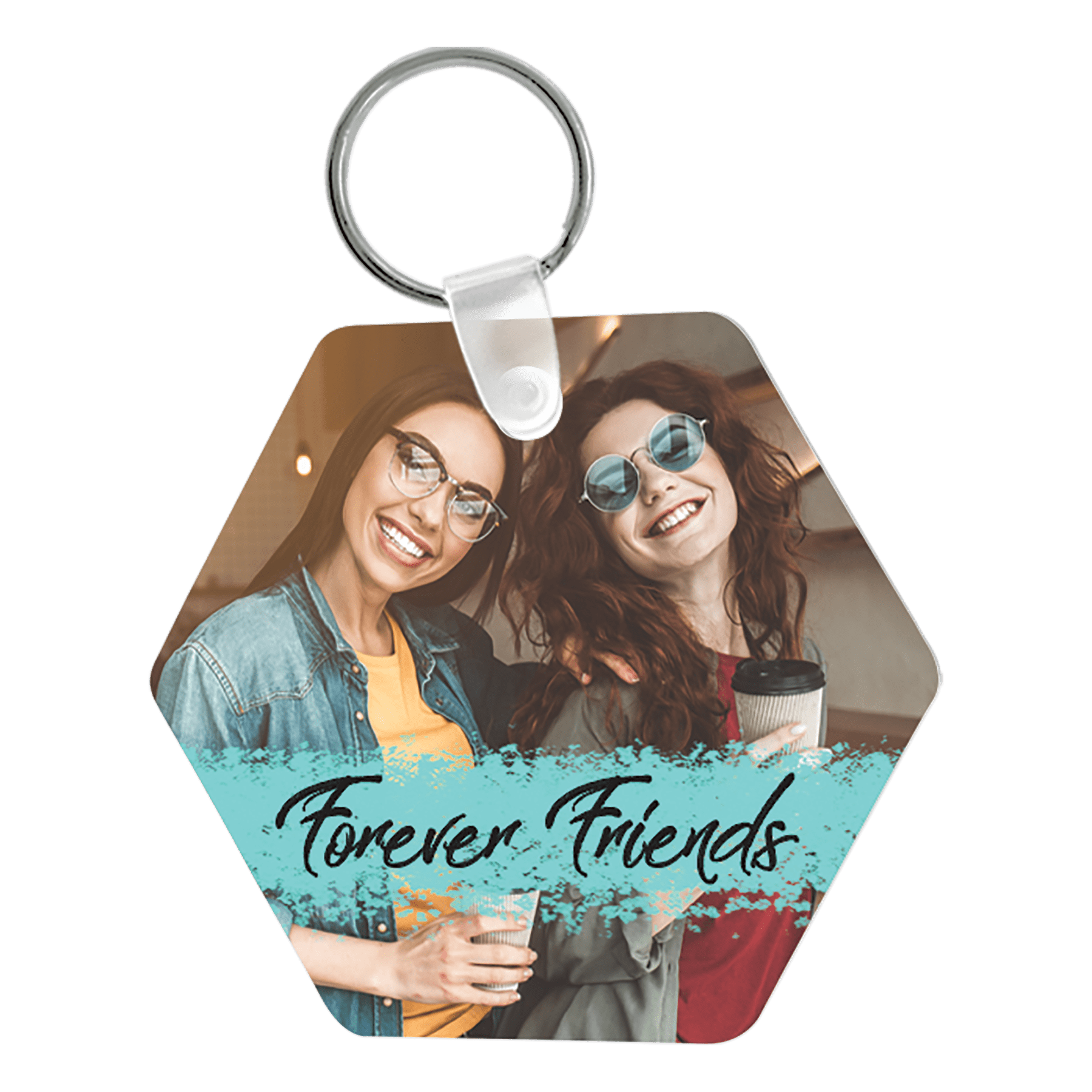 Heart Metal Key Ring Tag - 1.375 x 1.75