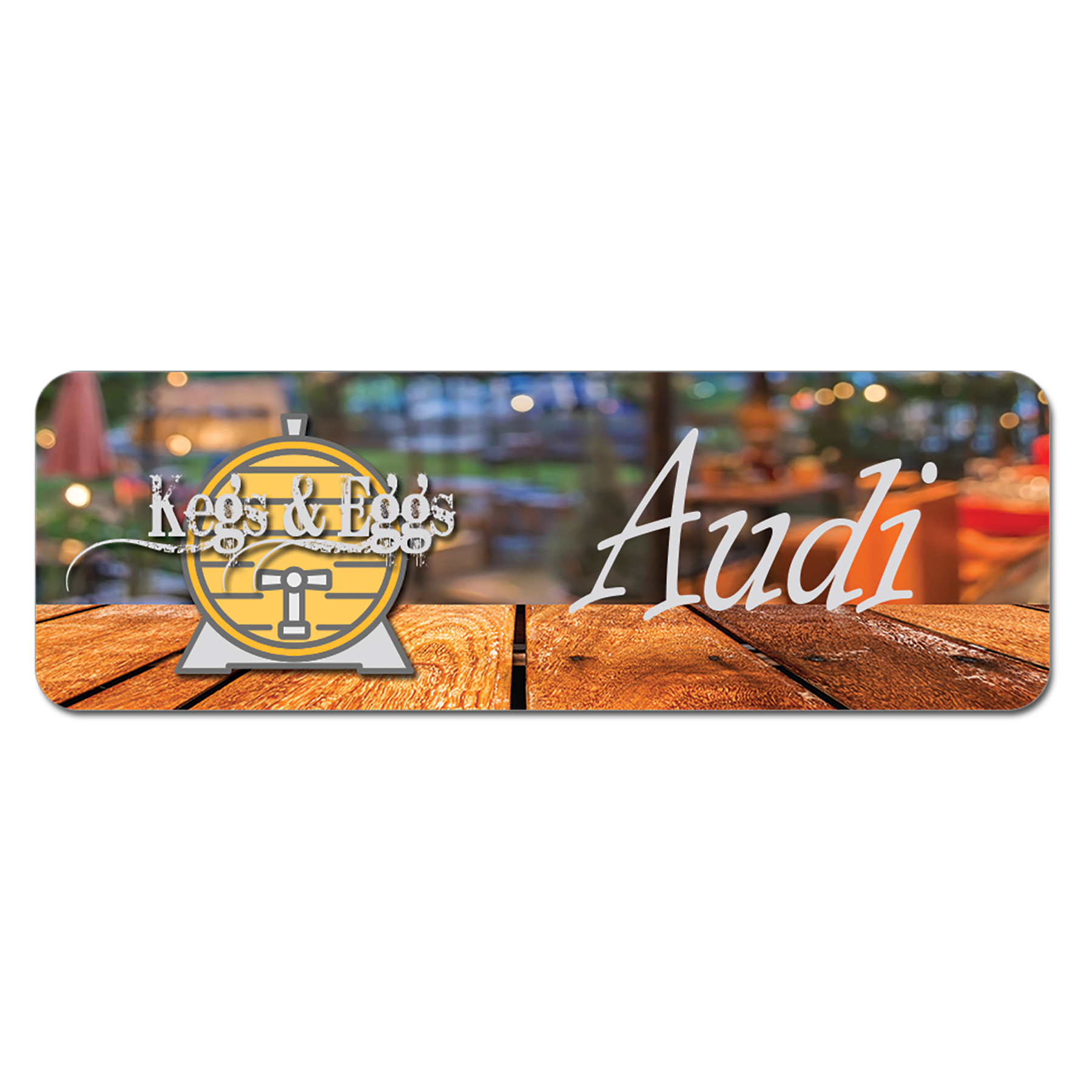 3" x 1" Matte White Unisub FRP Sublimatable Name Badge with Radius Corners